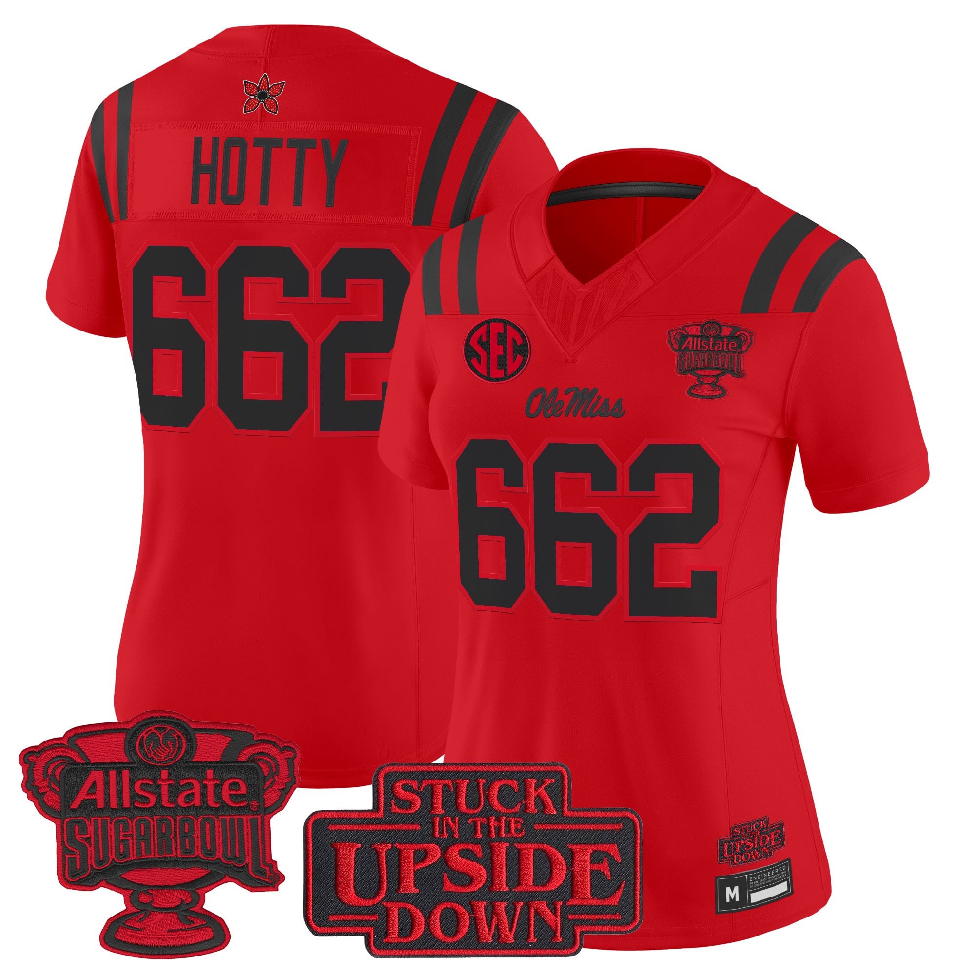 Women's Ole Miss Rebels 'Stranger Things Edition' Vapor Limited Jersey - 2026 Sugar Bowl Patch - All Stitched