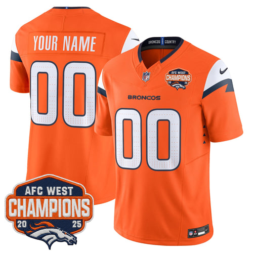 Denver Broncos 2025 AFC West Division Champions Vapor Limited Custom Jersey - All Stitched