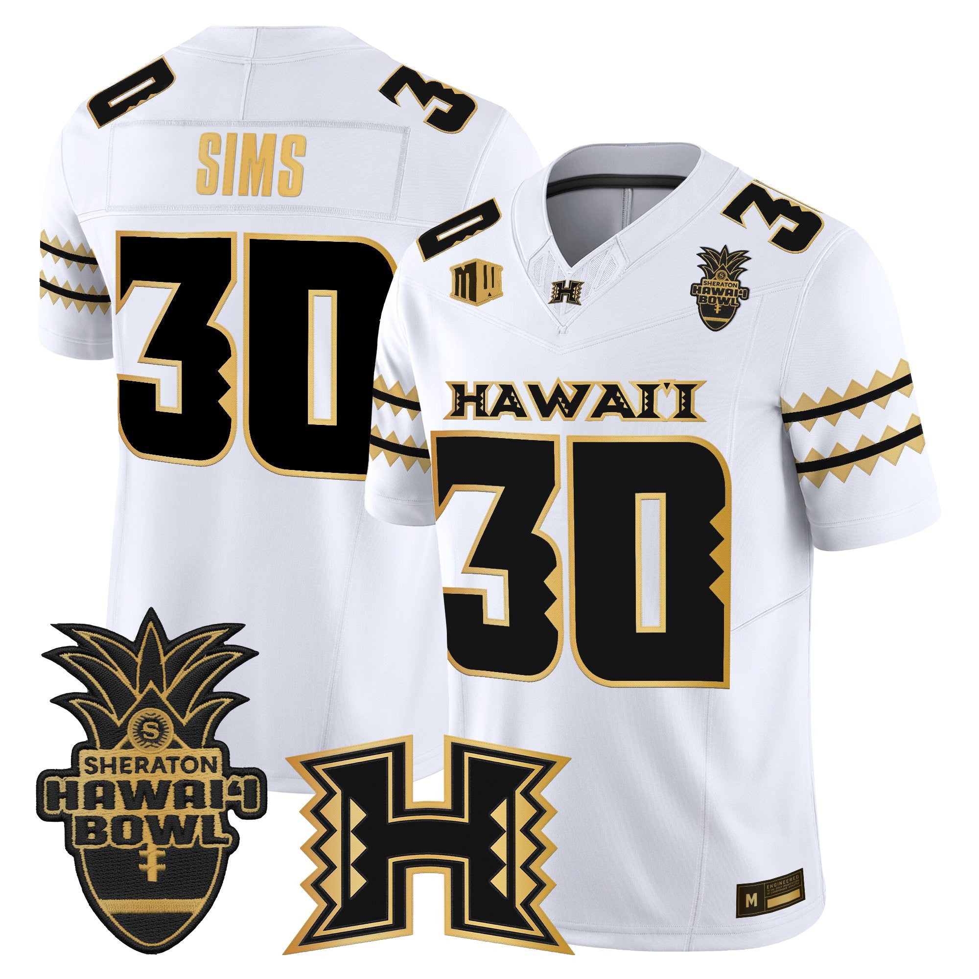 Men's Hawai'i Rainbow Warriors 2025 Hawai'i Bowl Gold Vapor Limited Jersey - All Stitched