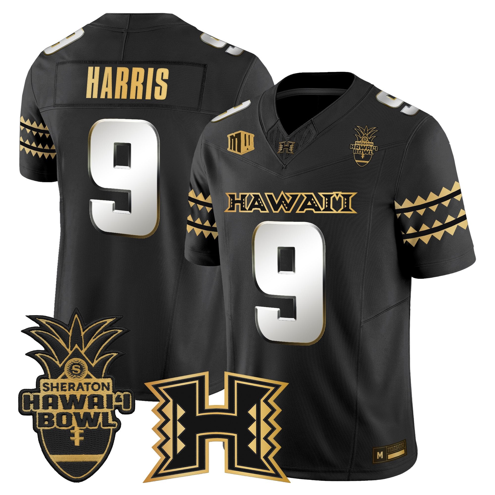Men's Hawai'i Rainbow Warriors 2025 Hawai'i Bowl Gold Vapor Limited Jersey - All Stitched