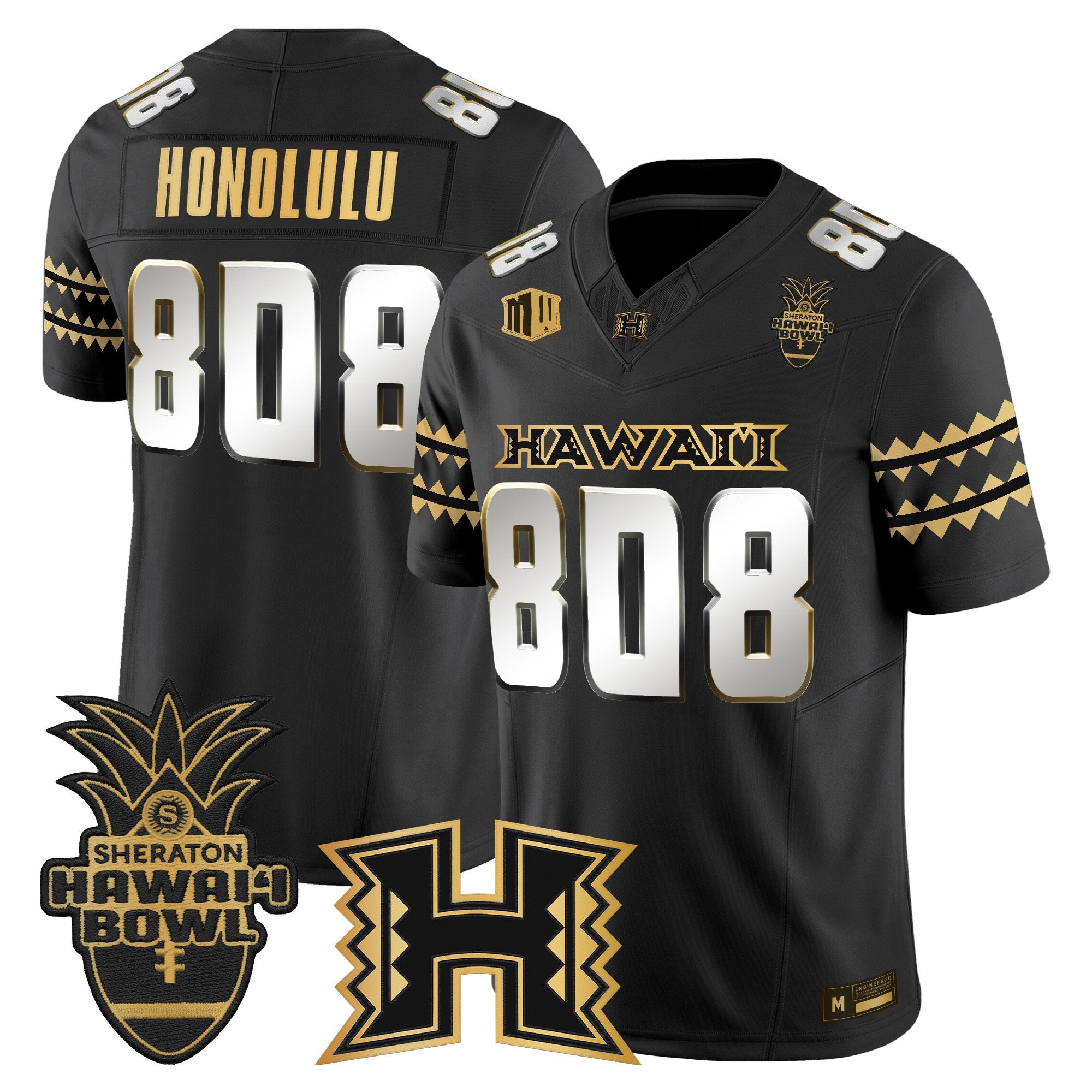 Men's Hawai'i Rainbow Warriors 2025 Hawai'i Bowl Gold Vapor Limited Jersey - All Stitched
