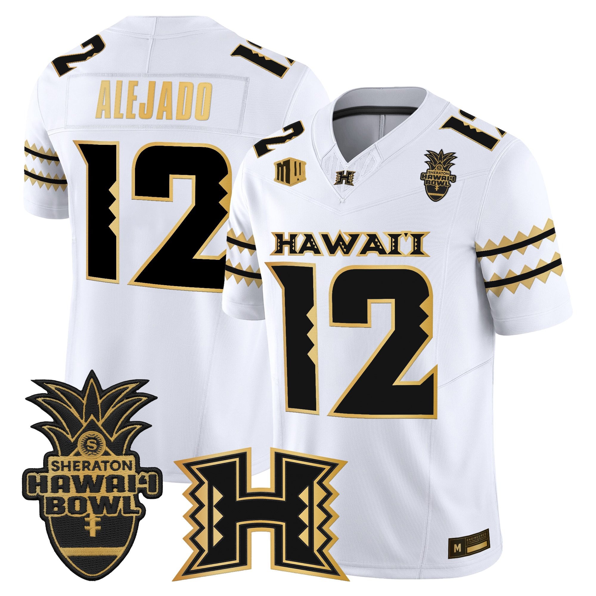 Men's Hawai'i Rainbow Warriors 2025 Hawai'i Bowl Gold Vapor Limited Jersey - All Stitched