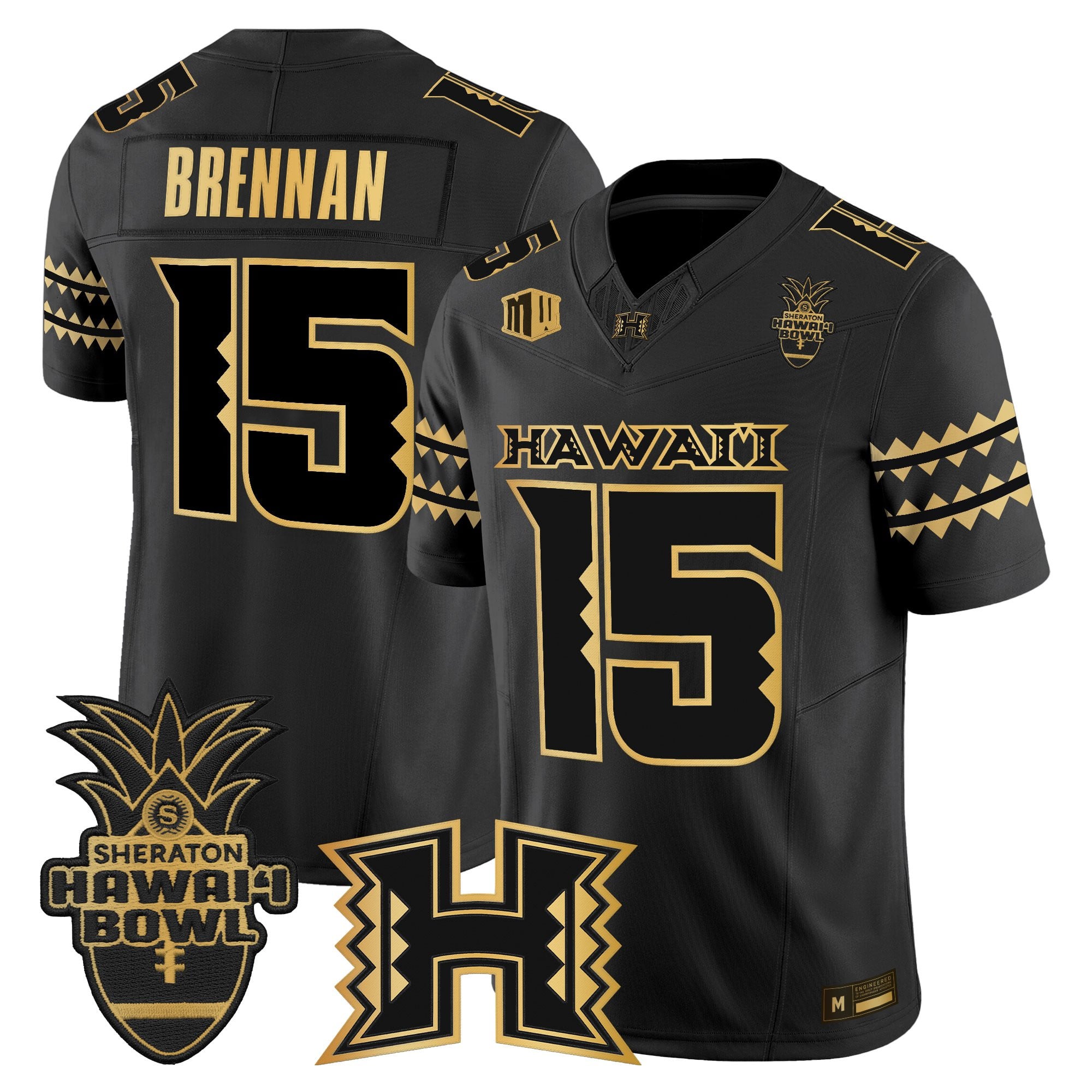 Men's Hawai'i Rainbow Warriors 2025 Hawai'i Bowl Gold Vapor Limited Jersey - All Stitched