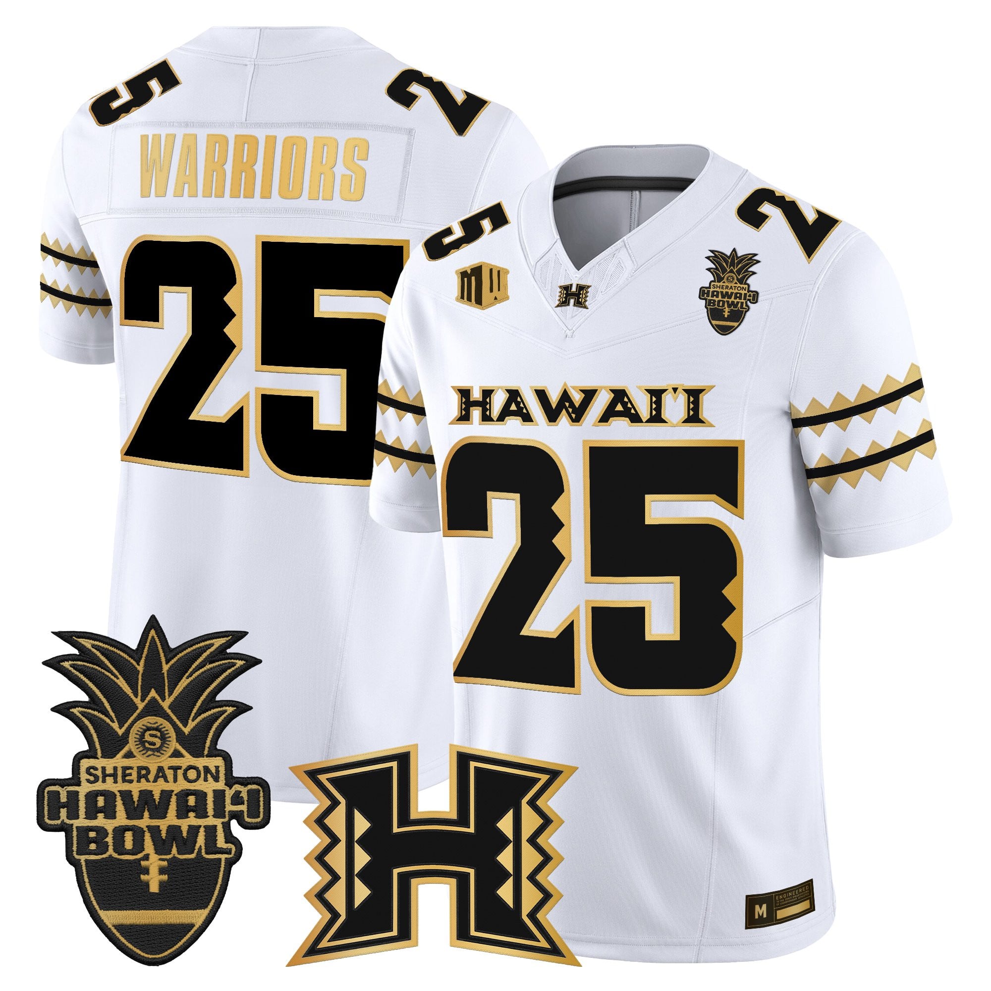 Men's Hawai'i Rainbow Warriors 2025 Hawai'i Bowl Gold Vapor Limited Jersey - All Stitched