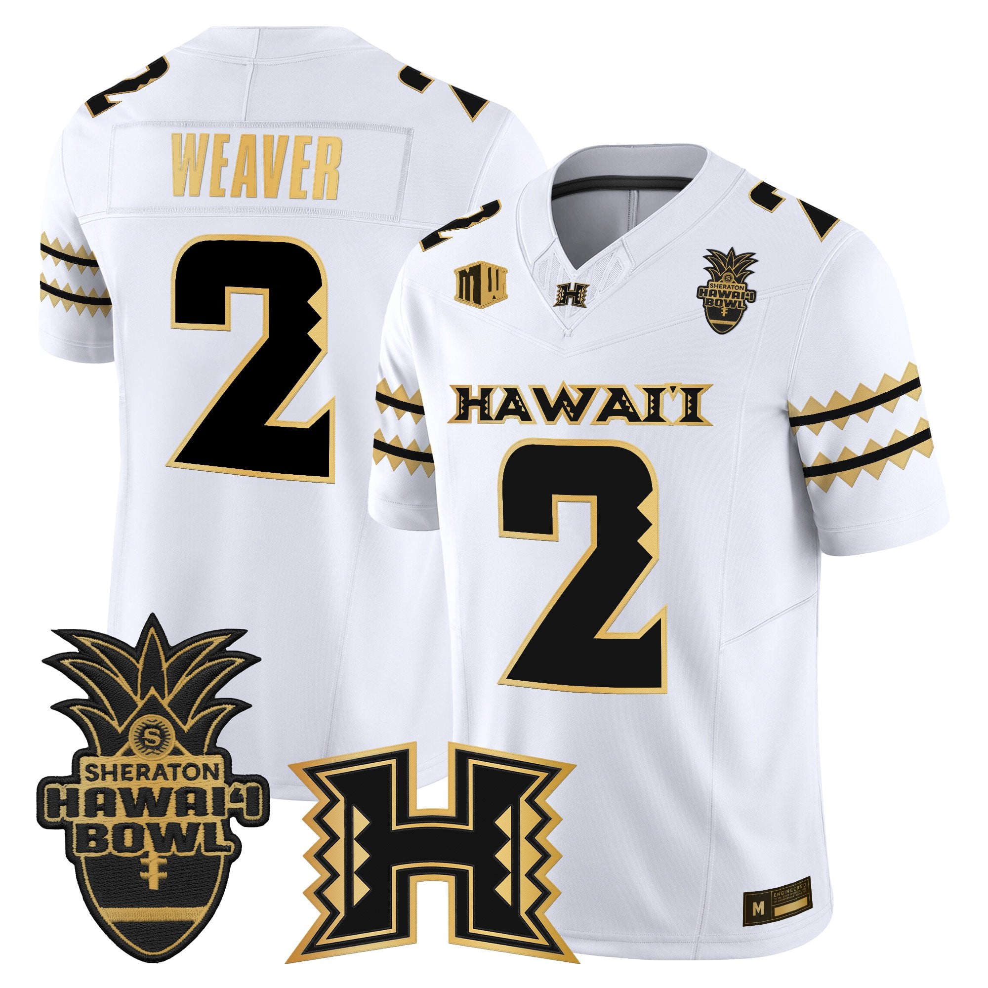 Men's Hawai'i Rainbow Warriors 2025 Hawai'i Bowl Gold Vapor Limited Jersey - All Stitched
