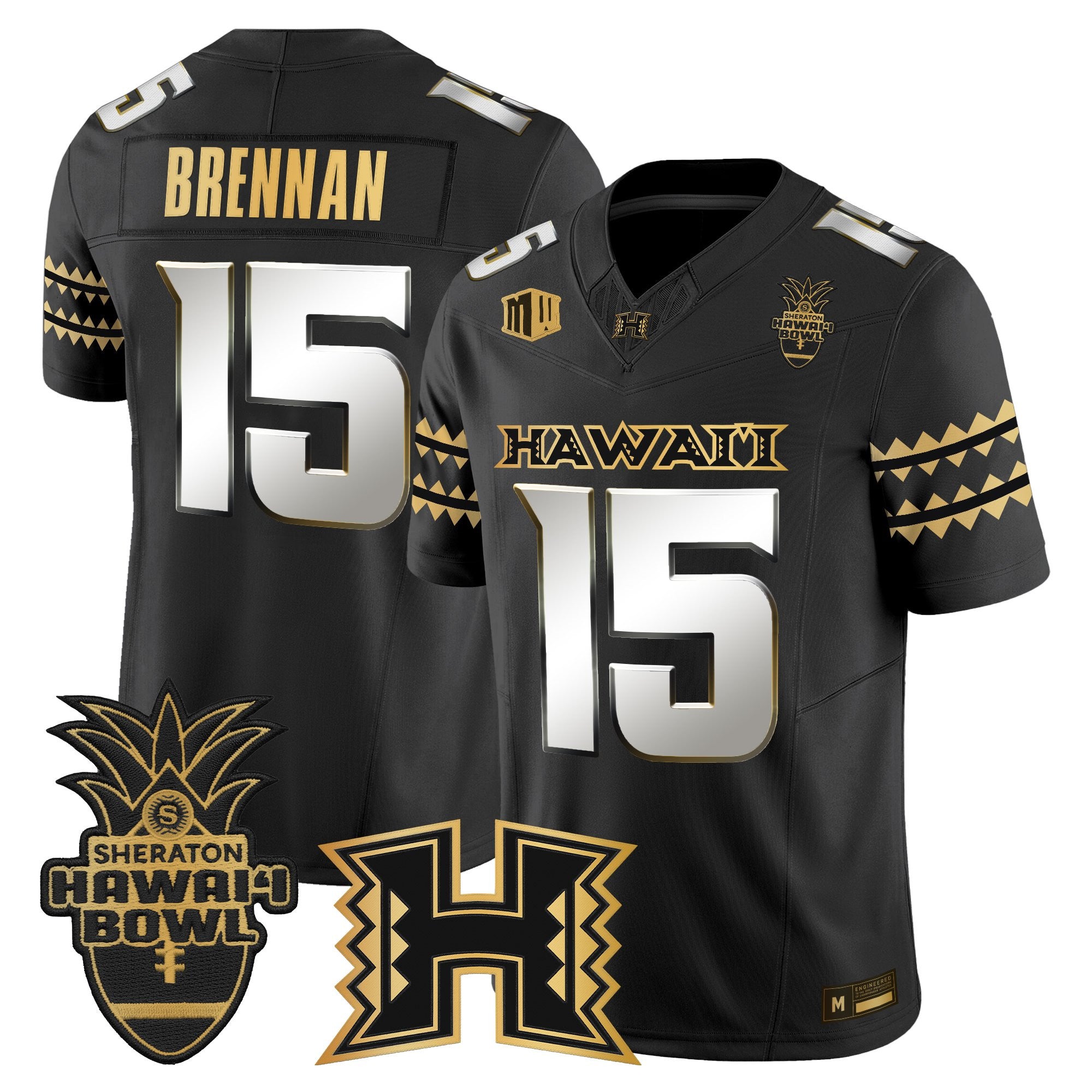 Men's Hawai'i Rainbow Warriors 2025 Hawai'i Bowl Gold Vapor Limited Jersey - All Stitched
