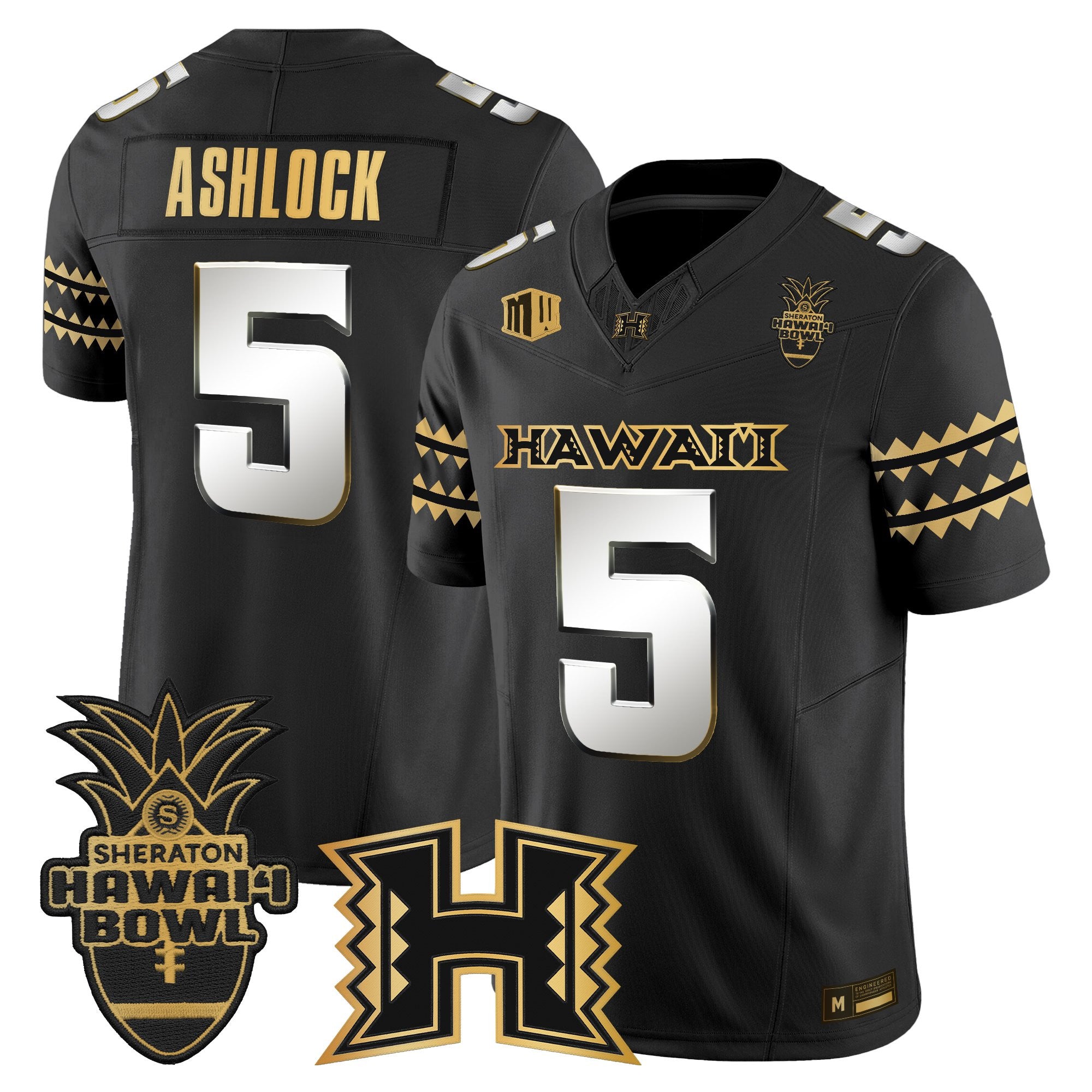 Men's Hawai'i Rainbow Warriors 2025 Hawai'i Bowl Gold Vapor Limited Jersey - All Stitched