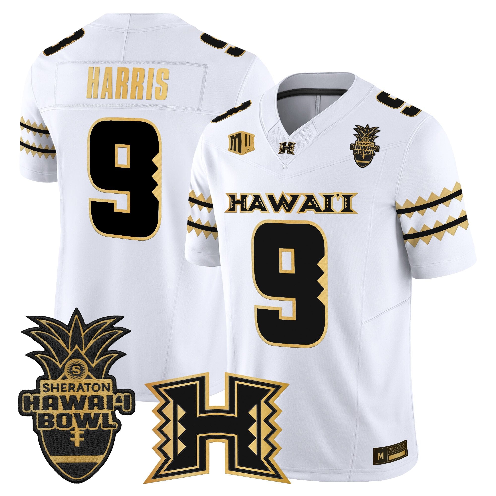 Men's Hawai'i Rainbow Warriors 2025 Hawai'i Bowl Gold Vapor Limited Jersey - All Stitched
