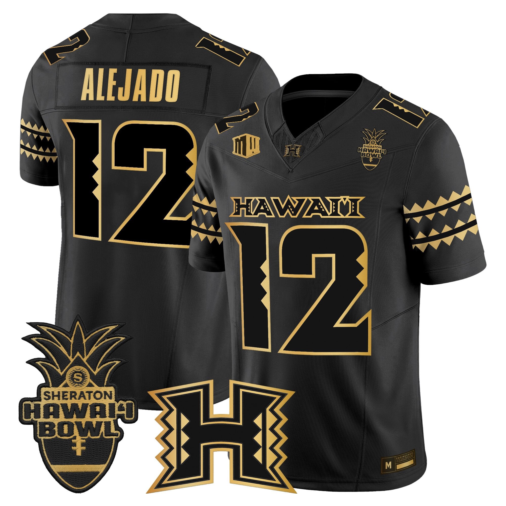 Men's Hawai'i Rainbow Warriors 2025 Hawai'i Bowl Gold Vapor Limited Jersey - All Stitched