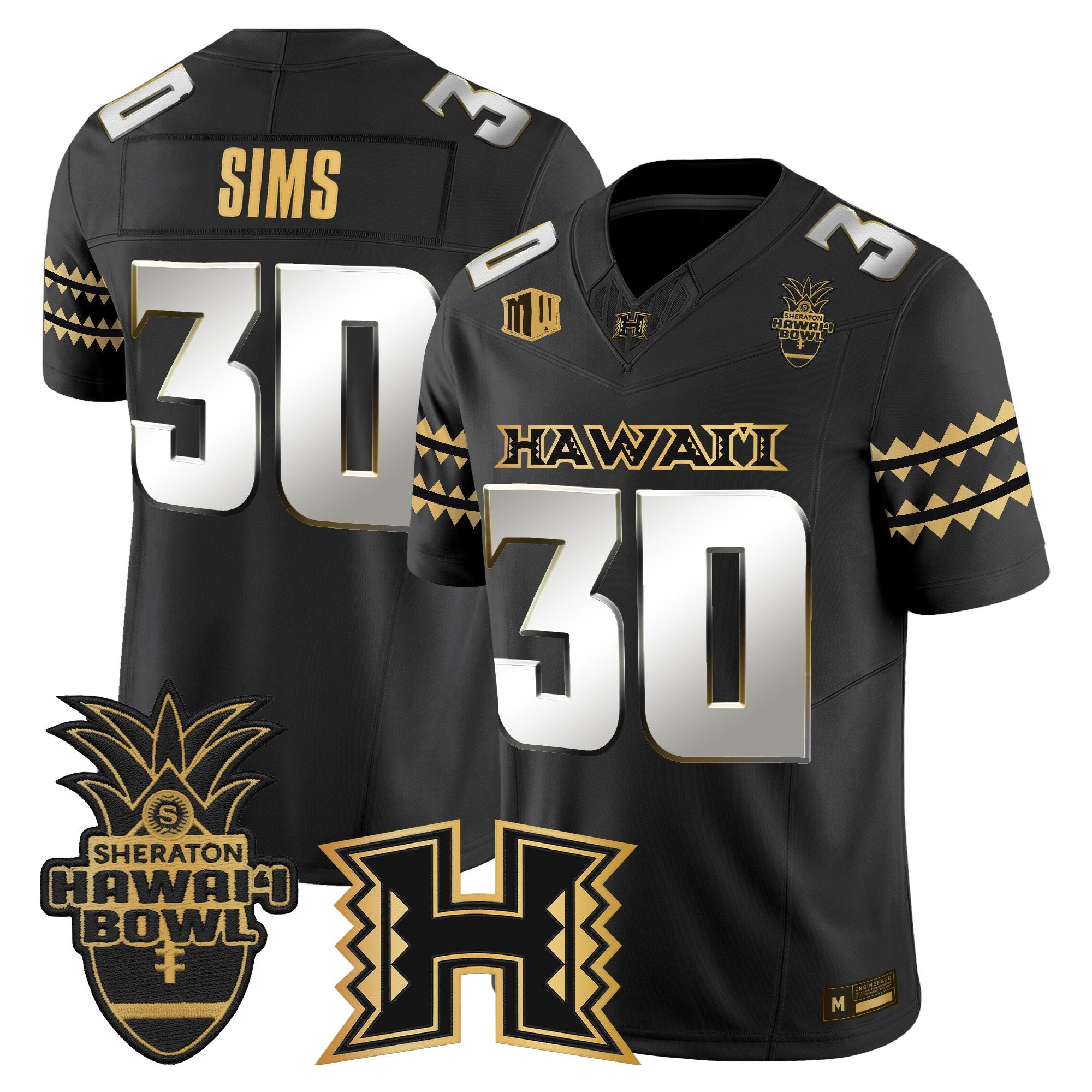 Men's Hawai'i Rainbow Warriors 2025 Hawai'i Bowl Gold Vapor Limited Jersey - All Stitched
