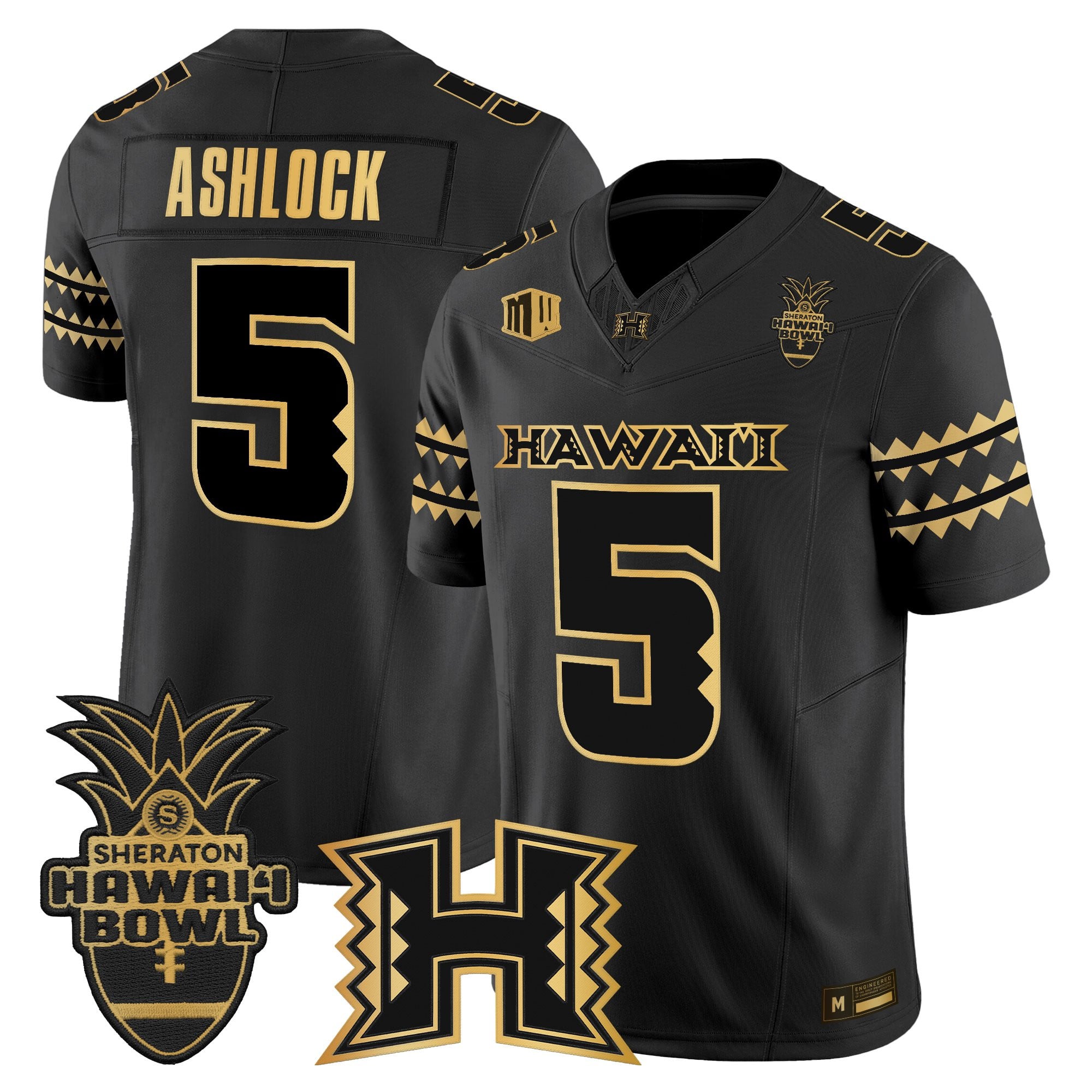 Men's Hawai'i Rainbow Warriors 2025 Hawai'i Bowl Gold Vapor Limited Jersey - All Stitched