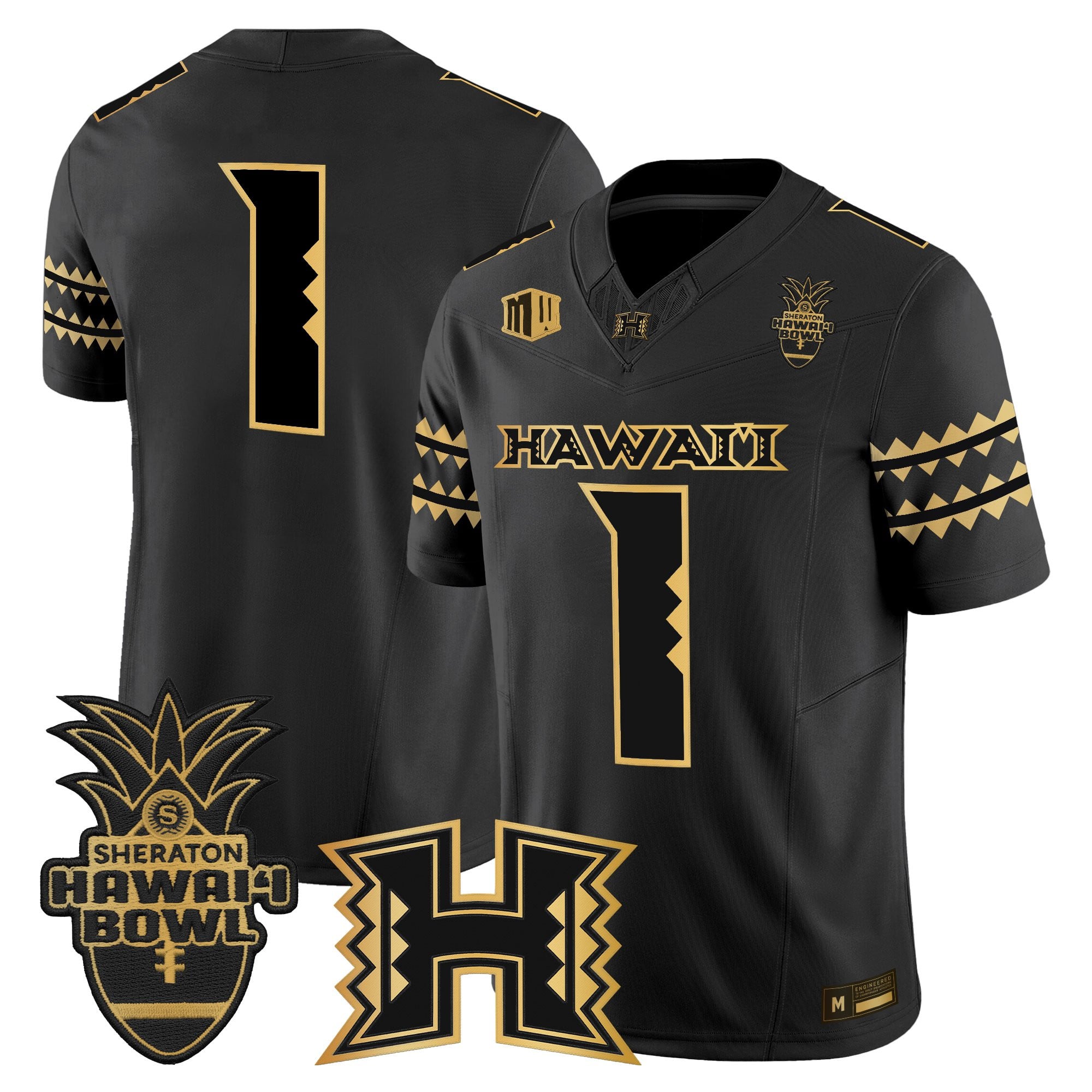 Men's Hawai'i Rainbow Warriors 2025 Hawai'i Bowl Gold Vapor Limited Jersey - All Stitched
