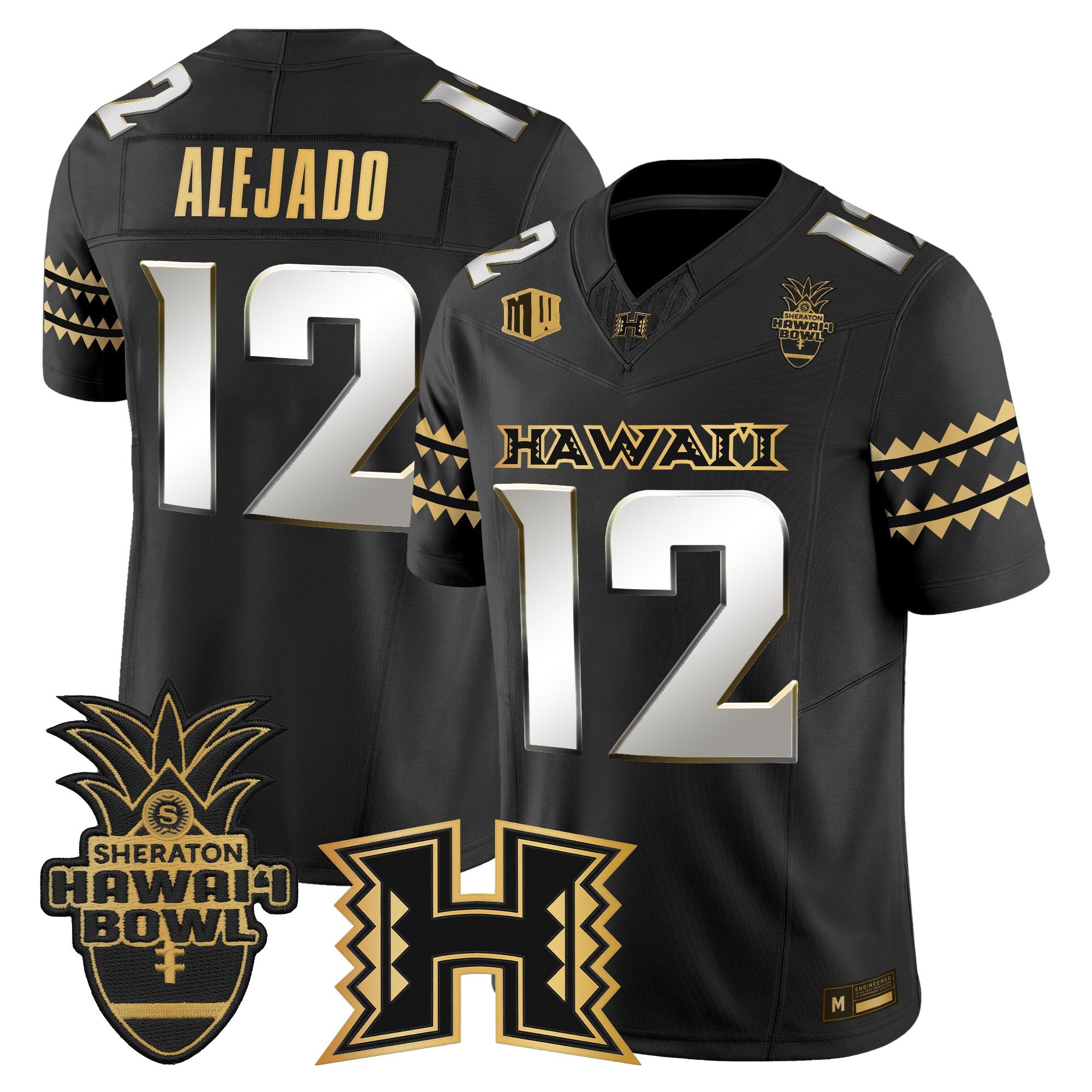 Men's Hawai'i Rainbow Warriors 2025 Hawai'i Bowl Gold Vapor Limited Jersey - All Stitched