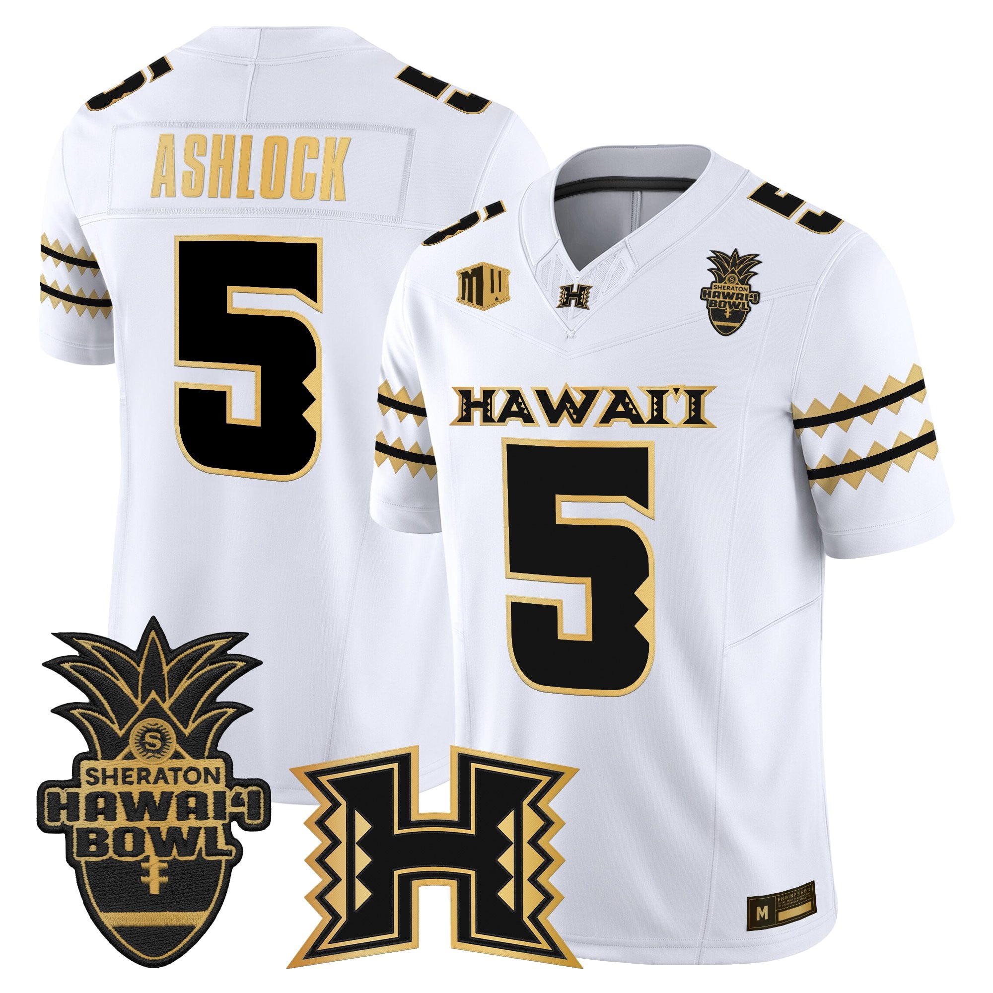 Men's Hawai'i Rainbow Warriors 2025 Hawai'i Bowl Gold Vapor Limited Jersey - All Stitched