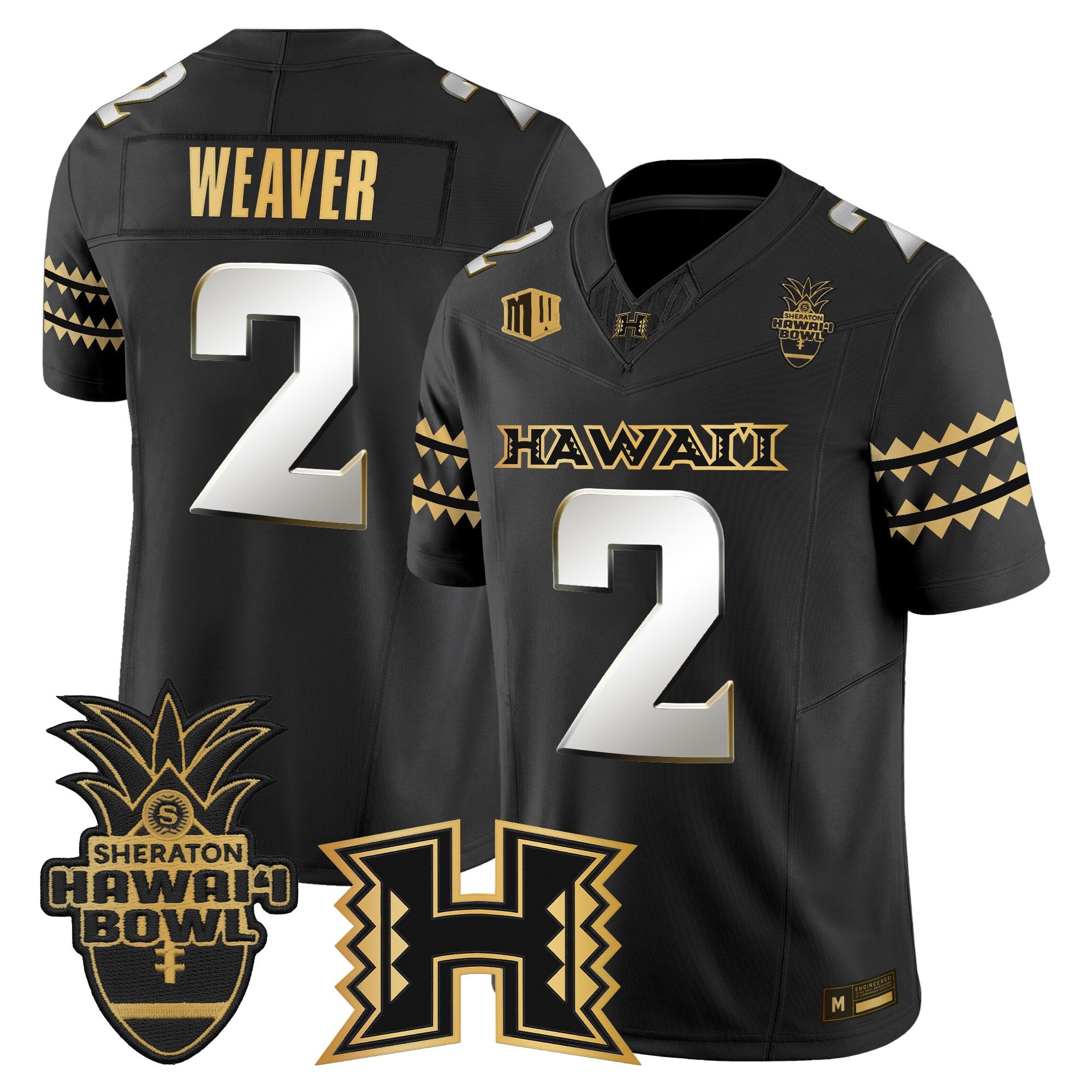 Men's Hawai'i Rainbow Warriors 2025 Hawai'i Bowl Gold Vapor Limited Jersey - All Stitched