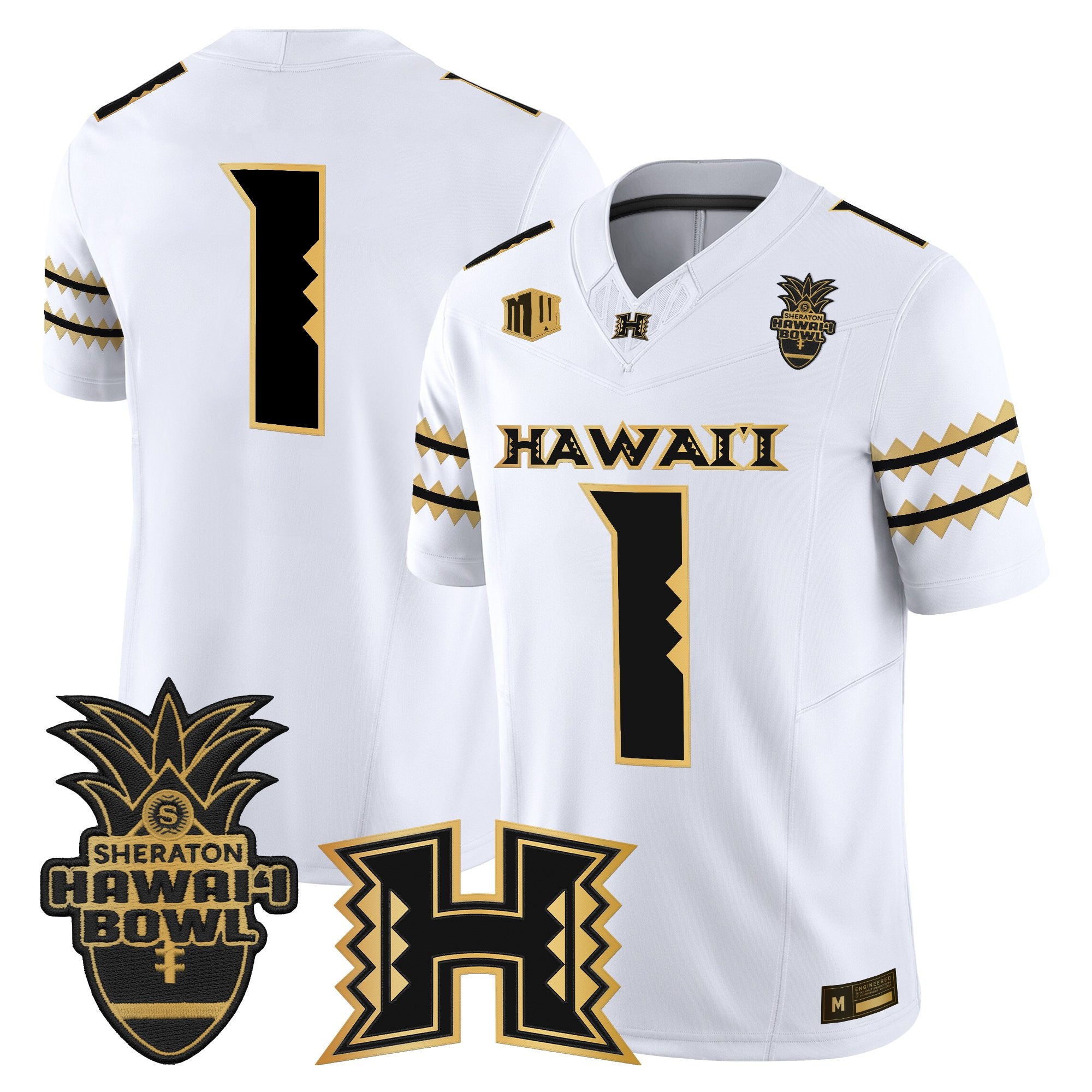 Men's Hawai'i Rainbow Warriors 2025 Hawai'i Bowl Gold Vapor Limited Jersey - All Stitched