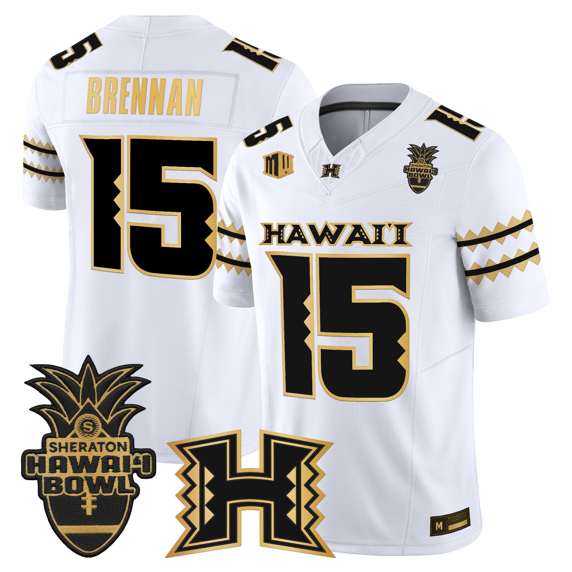Men's Hawai'i Rainbow Warriors 2025 Hawai'i Bowl Gold Vapor Limited Jersey - All Stitched