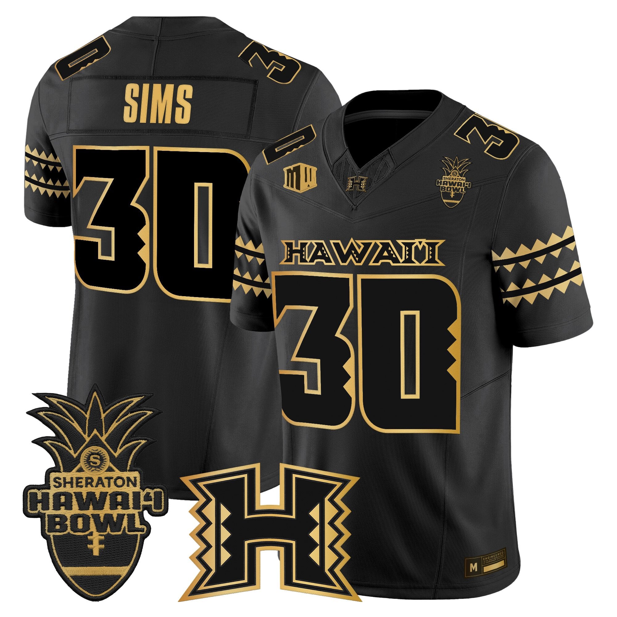 Men's Hawai'i Rainbow Warriors 2025 Hawai'i Bowl Gold Vapor Limited Jersey - All Stitched