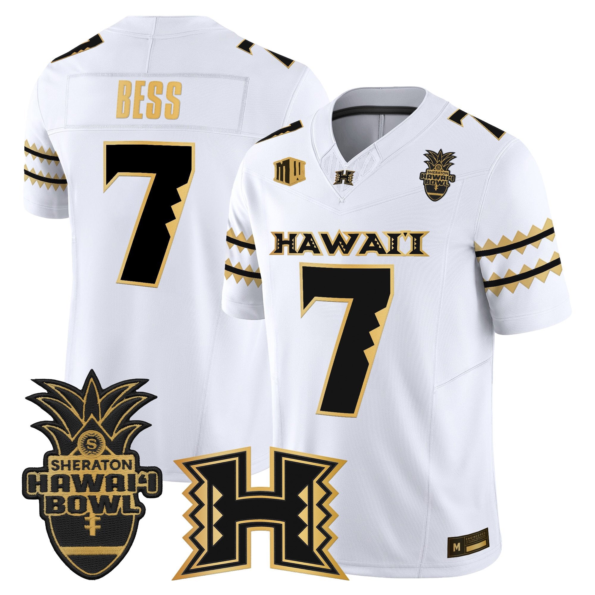 Men's Hawai'i Rainbow Warriors 2025 Hawai'i Bowl Gold Vapor Limited Jersey - All Stitched