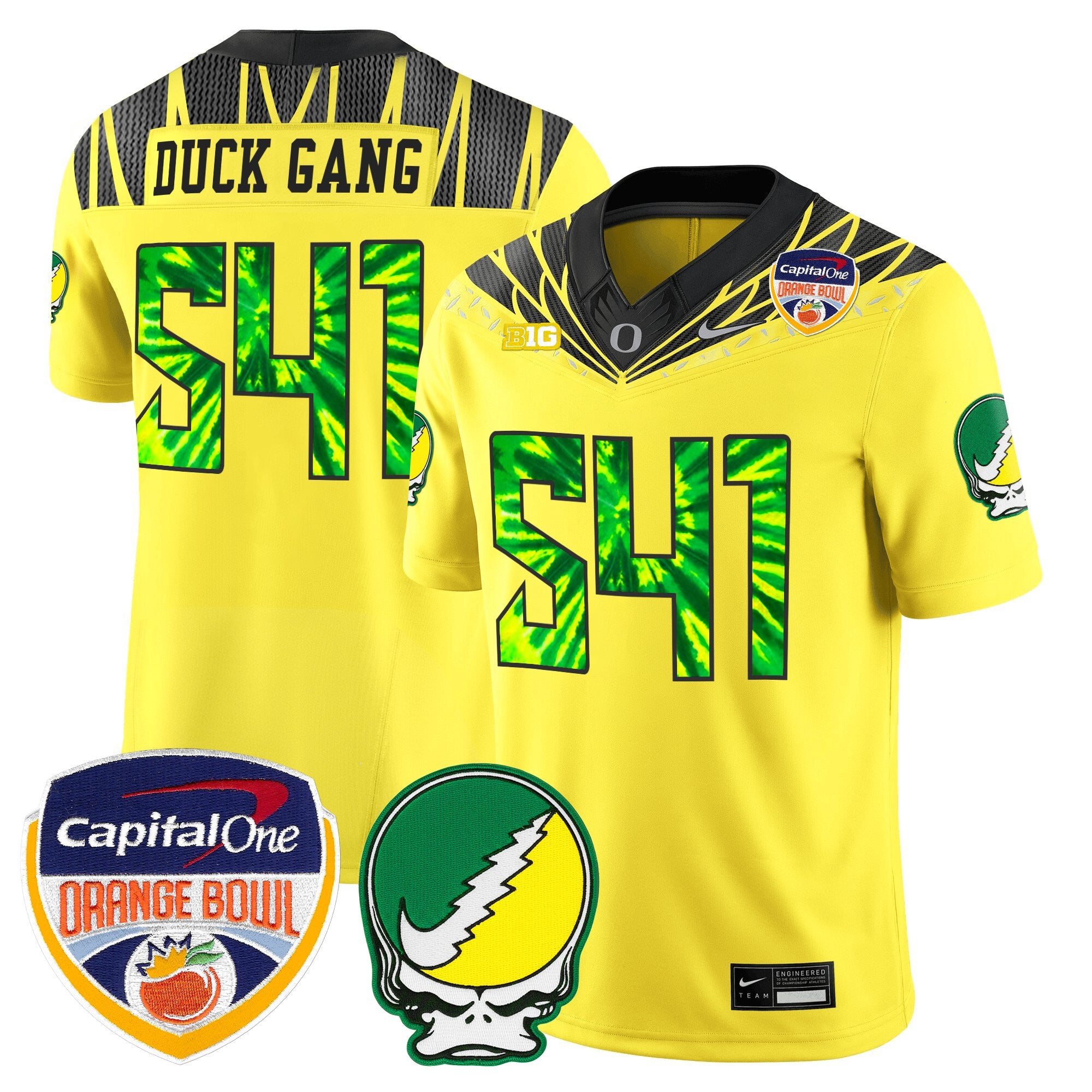 Men's Oregon Ducks "Grateful Ducks" Vapor Limited Jersey - 2025/26 Orange Bowl Patch - All Stitched