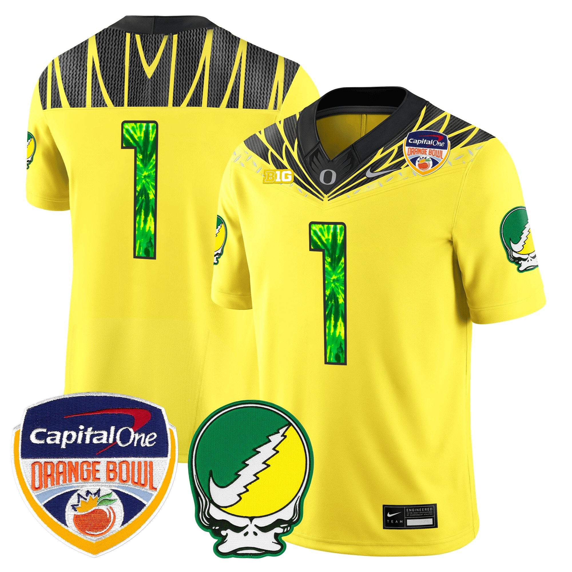 Men's Oregon Ducks "Grateful Ducks" Vapor Limited Jersey - 2025/26 Orange Bowl Patch - All Stitched