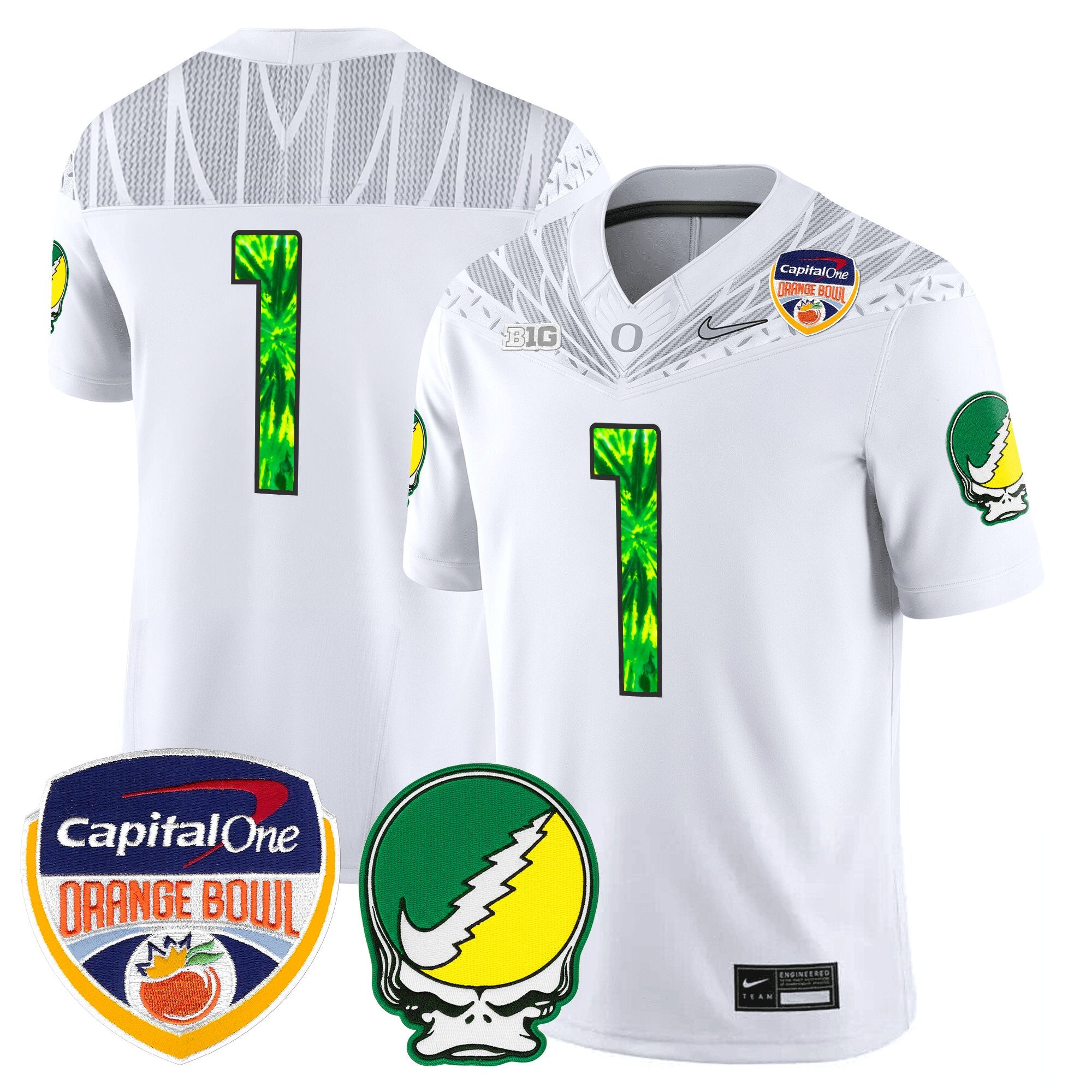 Men's Oregon Ducks "Grateful Ducks" Vapor Limited Jersey - 2025/26 Orange Bowl Patch - All Stitched