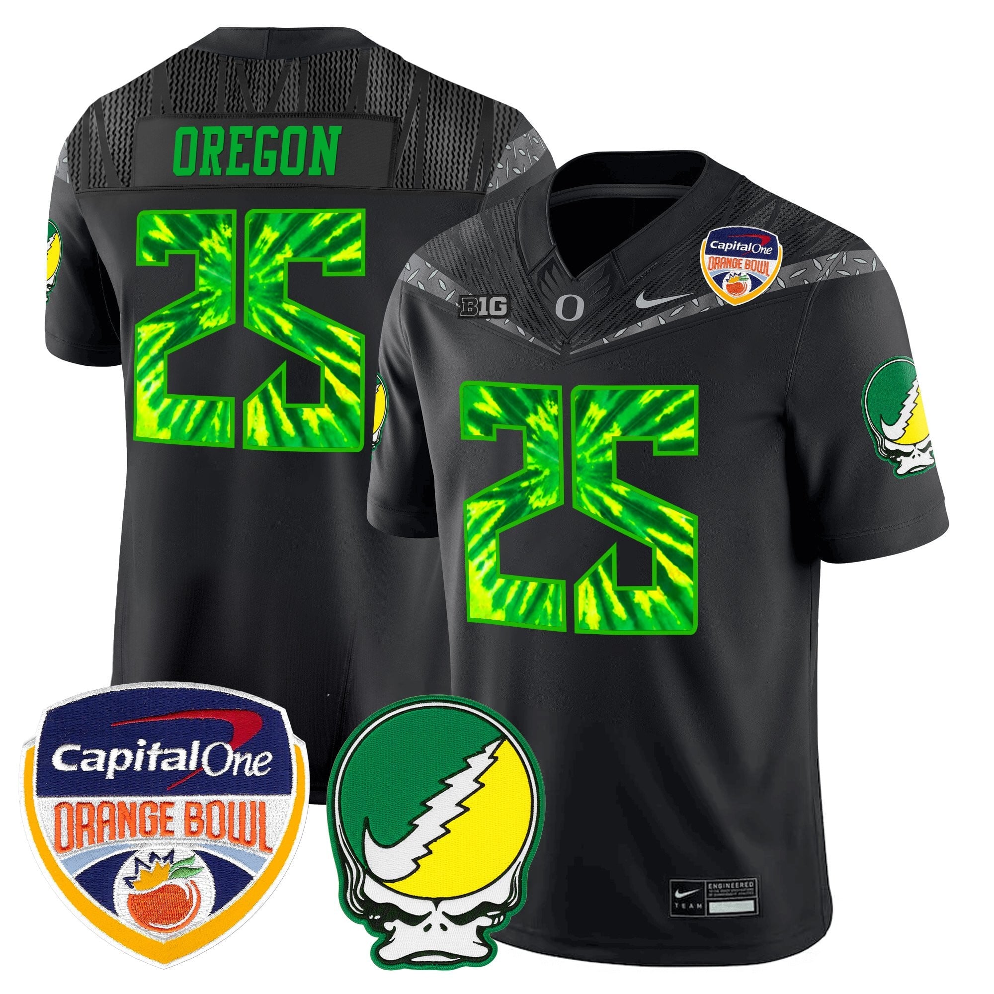 Men's Oregon Ducks "Grateful Ducks" Vapor Limited Jersey - 2025/26 Orange Bowl Patch - All Stitched
