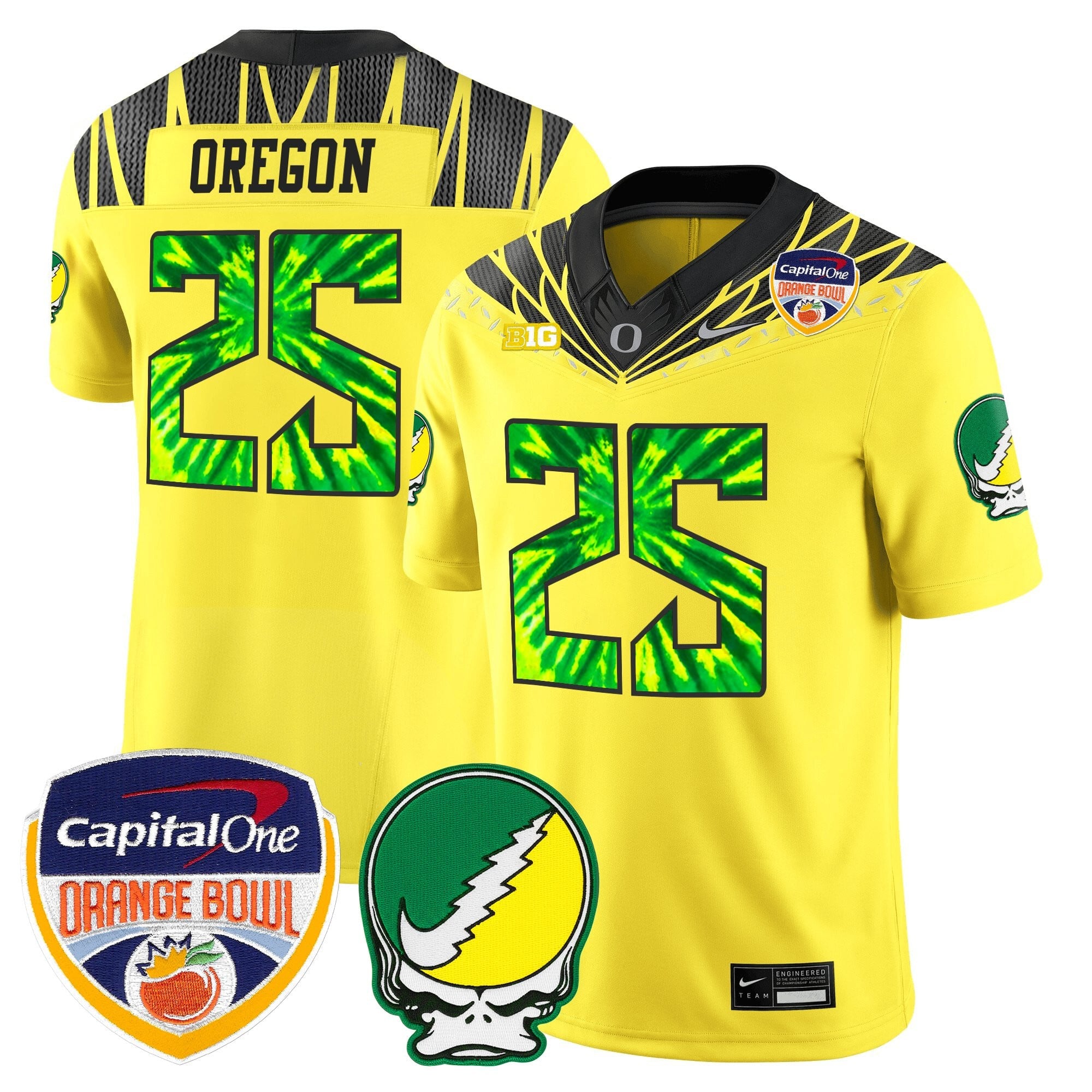 Men's Oregon Ducks "Grateful Ducks" Vapor Limited Jersey - 2025/26 Orange Bowl Patch - All Stitched