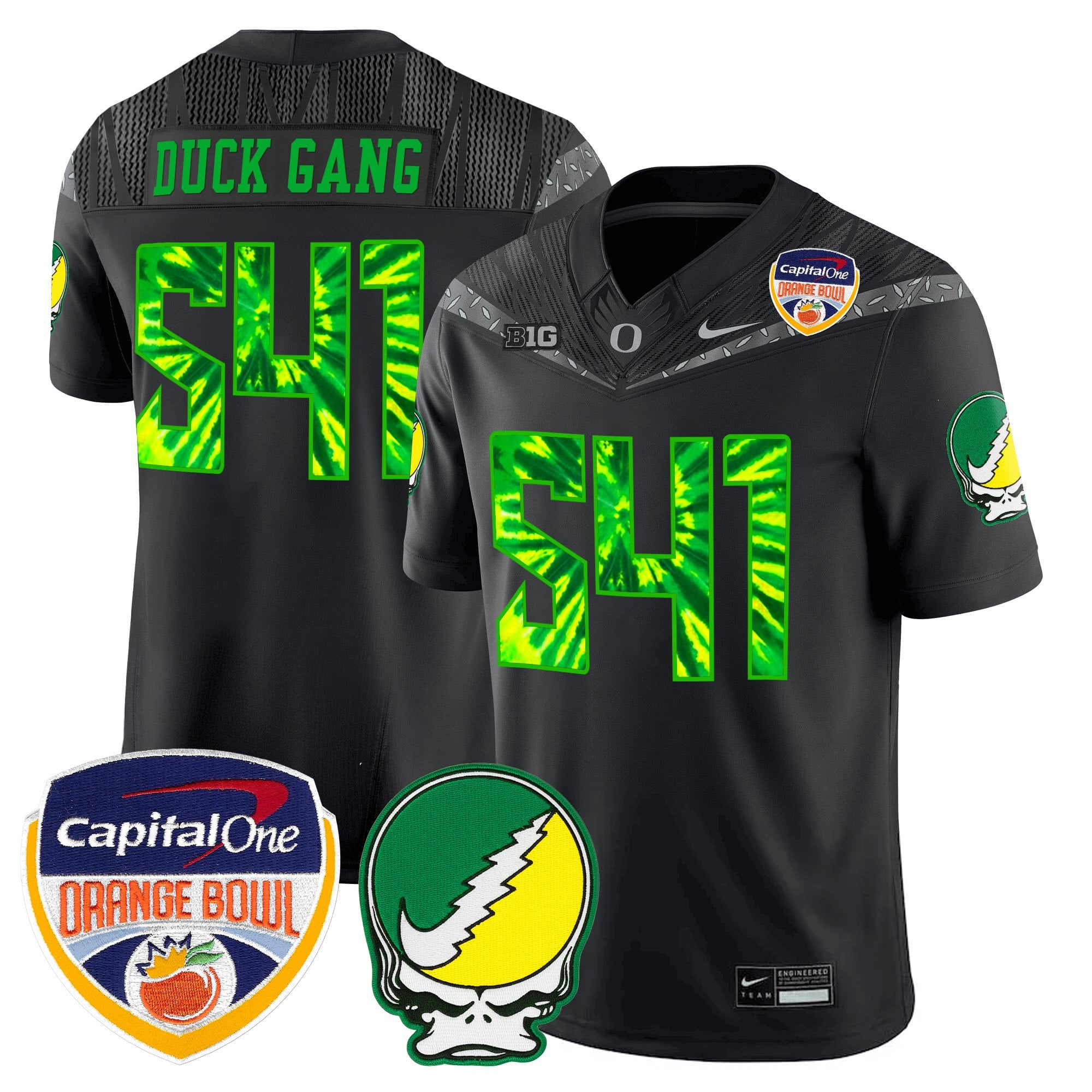 Men's Oregon Ducks "Grateful Ducks" Vapor Limited Jersey - 2025/26 Orange Bowl Patch - All Stitched