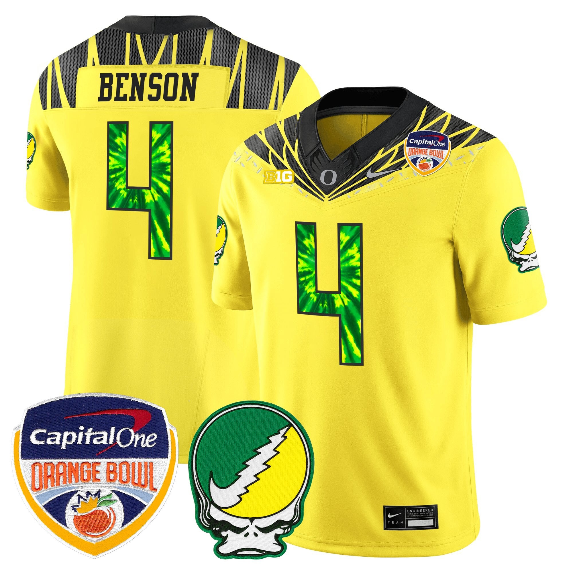 Men's Oregon Ducks "Grateful Ducks" Vapor Limited Jersey - 2025/26 Orange Bowl Patch - All Stitched