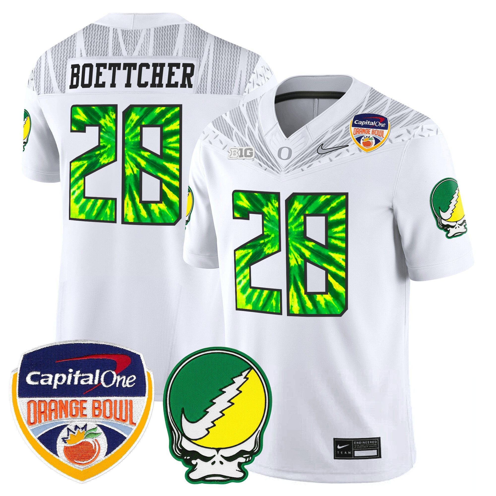 Men's Oregon Ducks "Grateful Ducks" Vapor Limited Jersey - 2025/26 Orange Bowl Patch - All Stitched