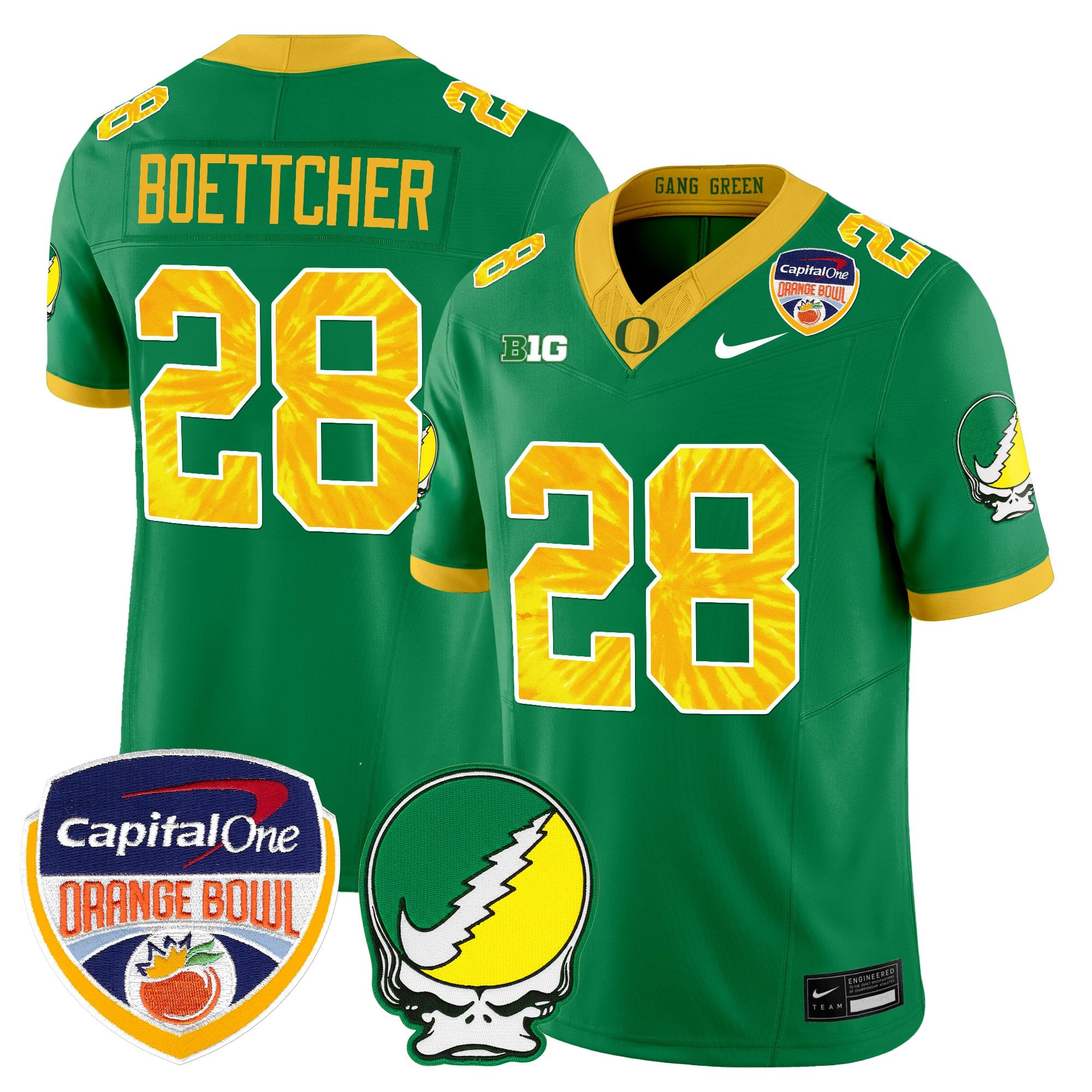 Men's Oregon Ducks "Grateful Ducks" Vapor Limited Jersey - 2025/26 Orange Bowl Patch - All Stitched