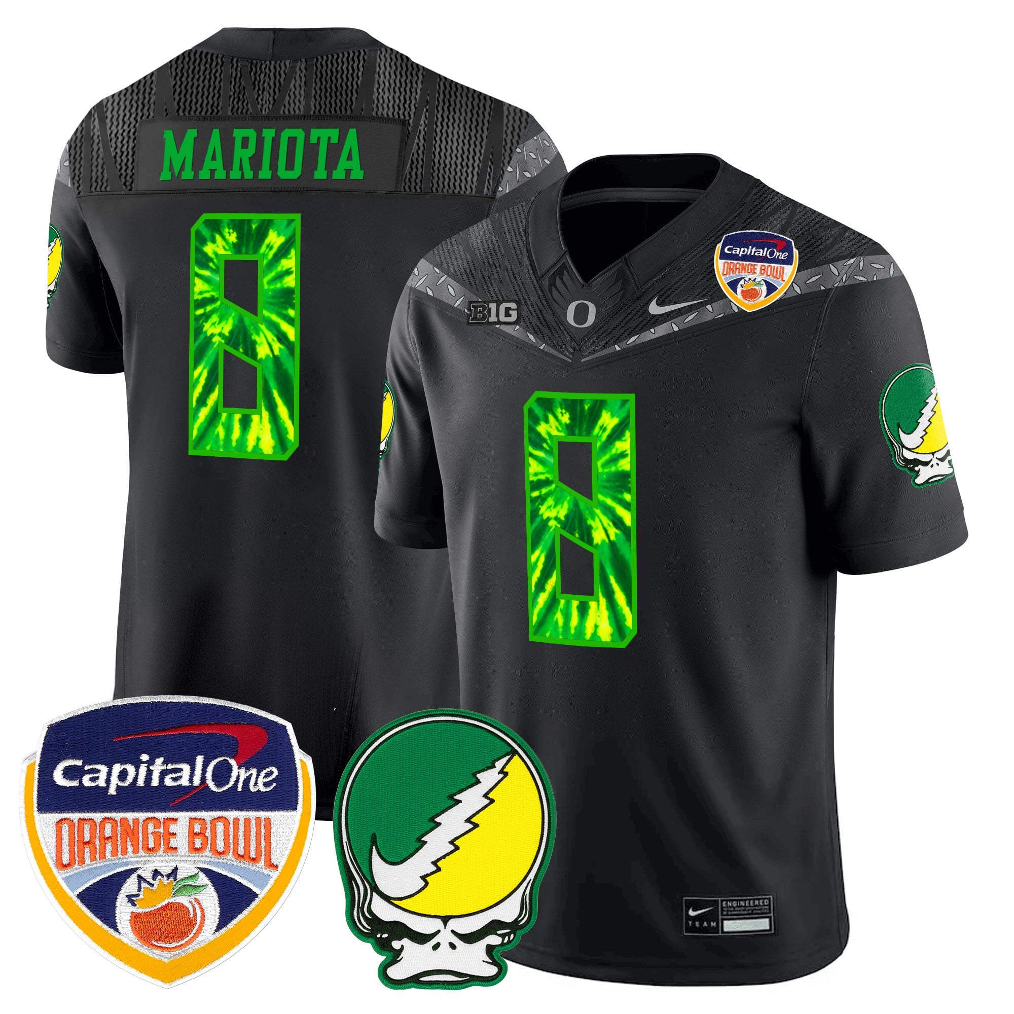 Men's Oregon Ducks "Grateful Ducks" Vapor Limited Jersey - 2025/26 Orange Bowl Patch - All Stitched