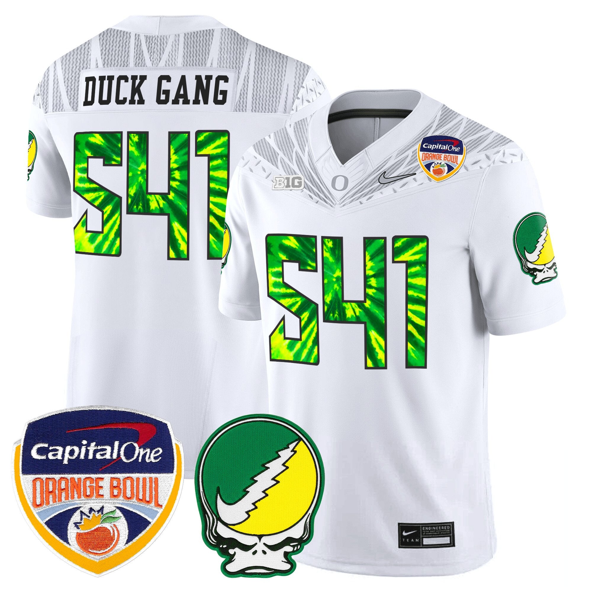 Men's Oregon Ducks "Grateful Ducks" Vapor Limited Jersey - 2025/26 Orange Bowl Patch - All Stitched