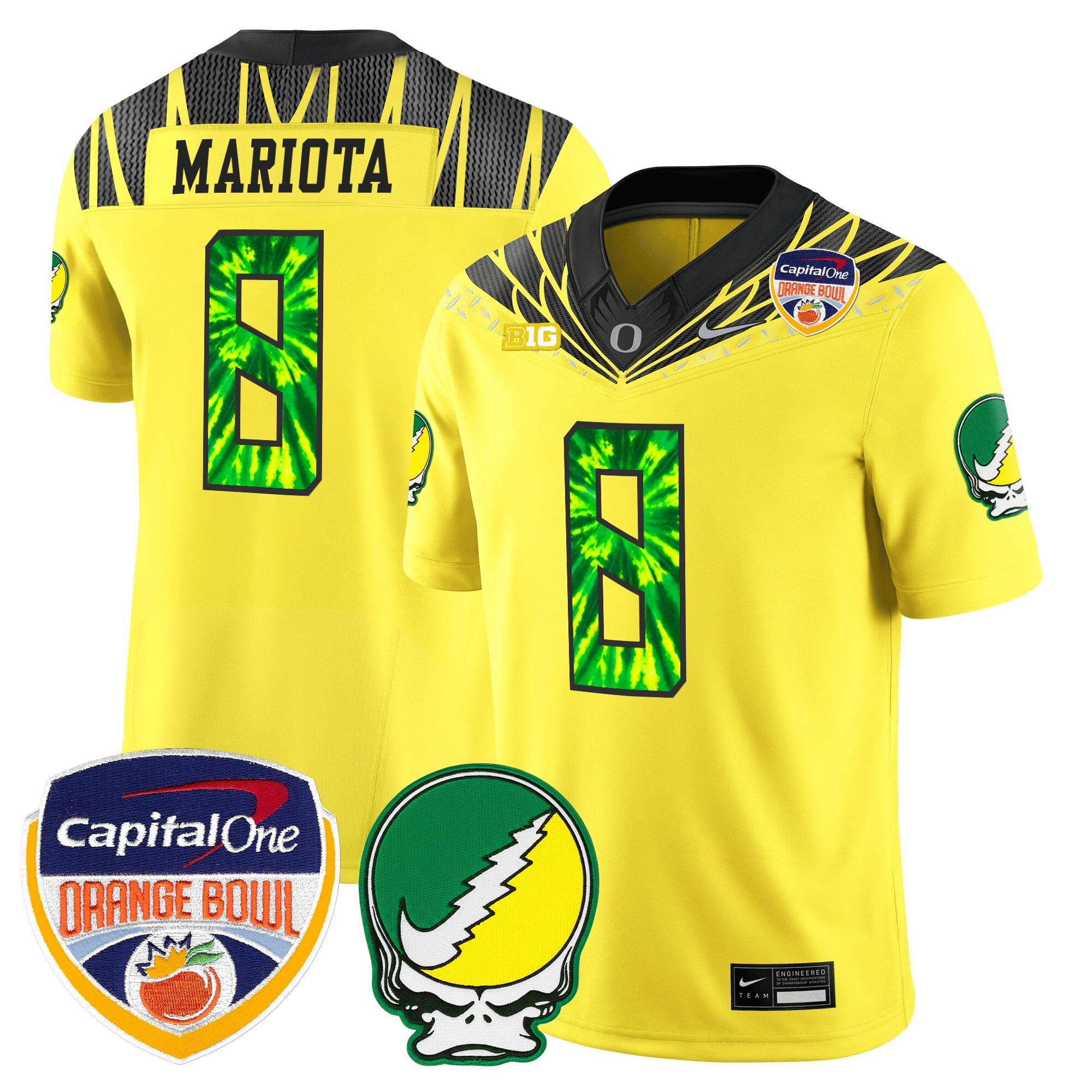 Men's Oregon Ducks "Grateful Ducks" Vapor Limited Jersey - 2025/26 Orange Bowl Patch - All Stitched