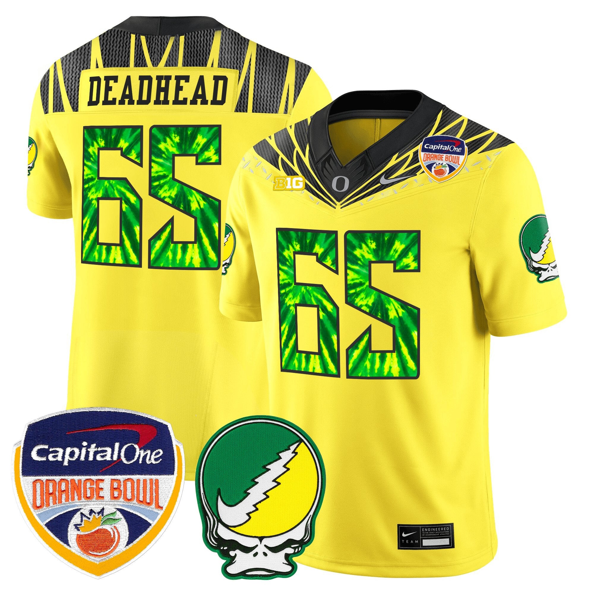 Men's Oregon Ducks "Grateful Ducks" Vapor Limited Jersey - 2025/26 Orange Bowl Patch - All Stitched
