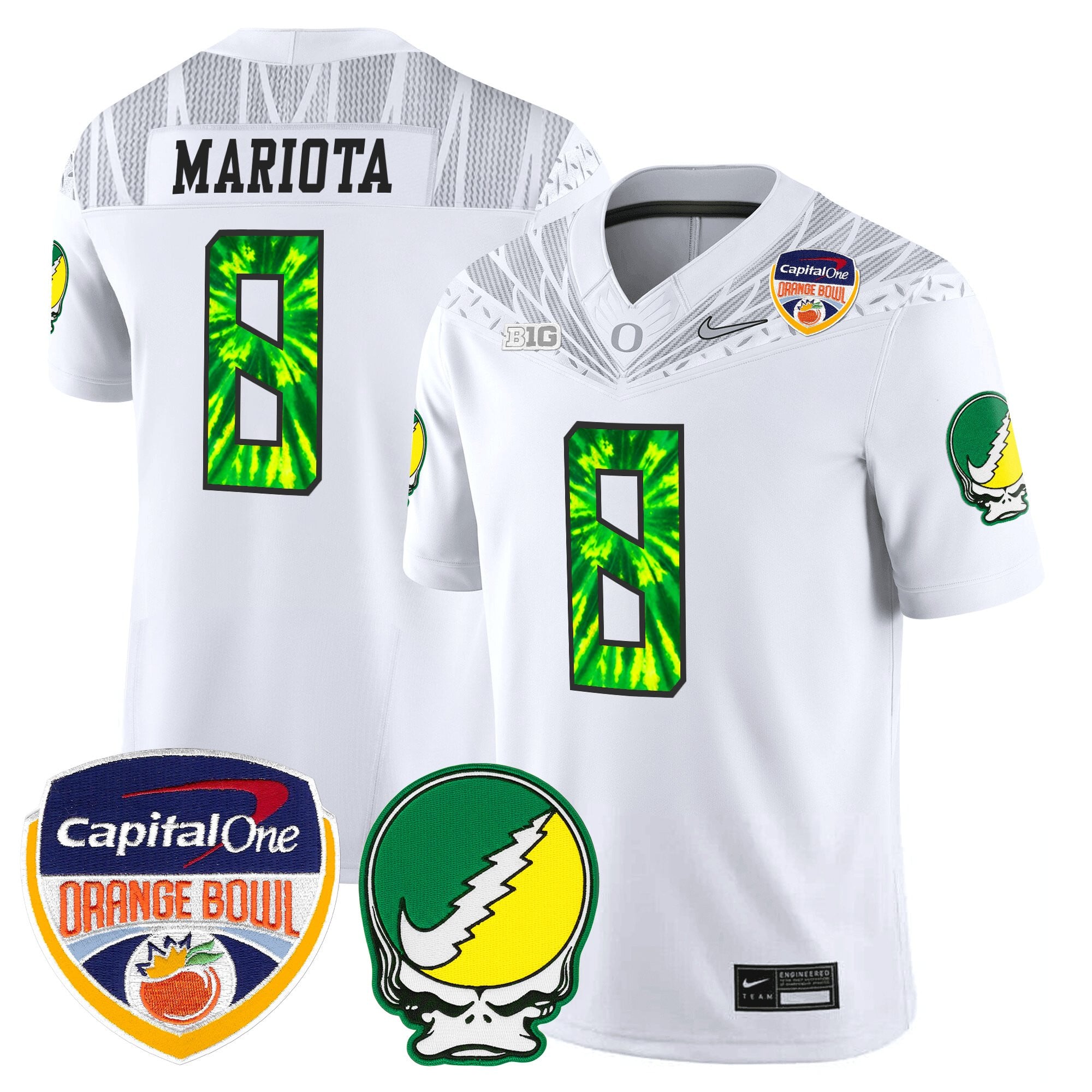 Men's Oregon Ducks "Grateful Ducks" Vapor Limited Jersey - 2025/26 Orange Bowl Patch - All Stitched