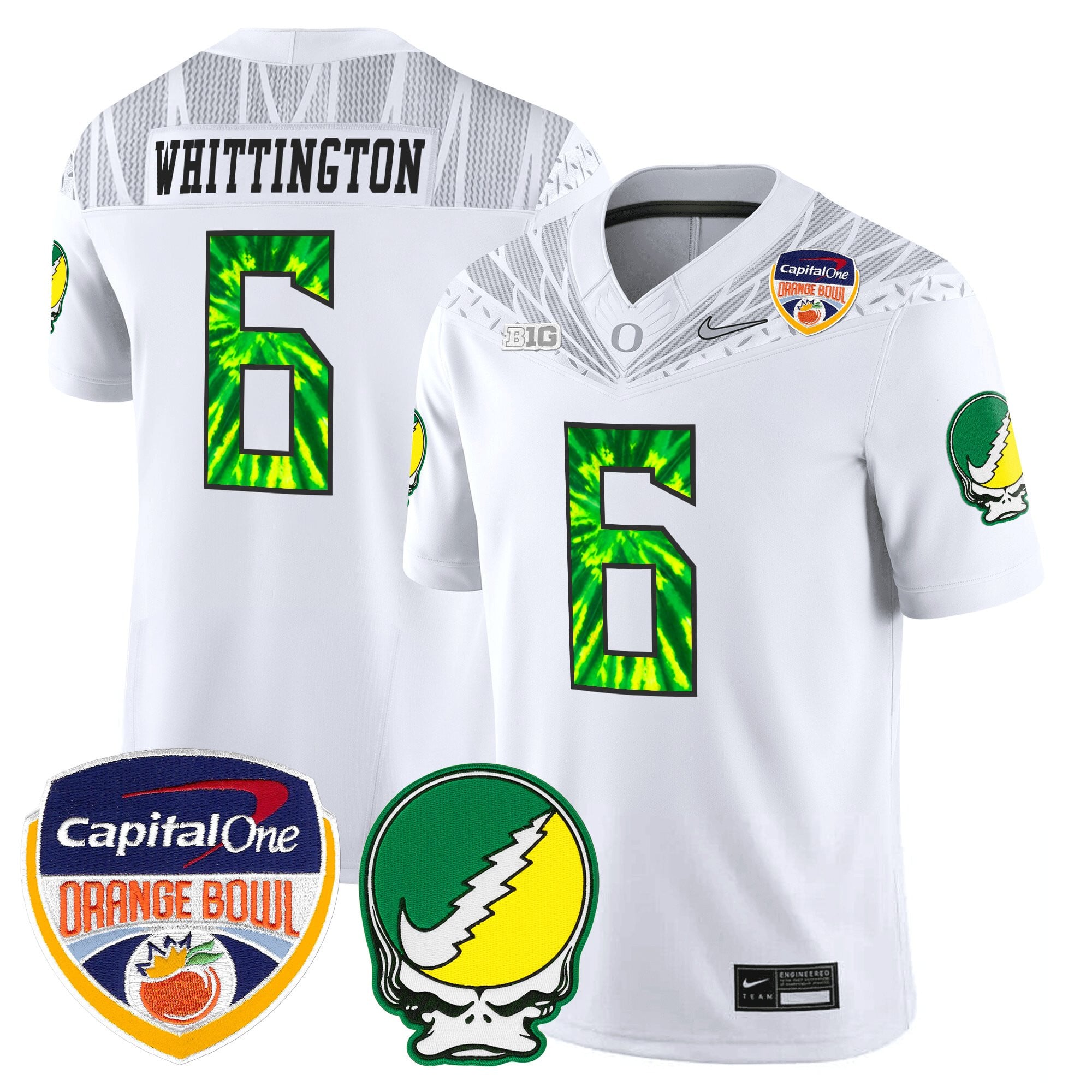 Men's Oregon Ducks "Grateful Ducks" Vapor Limited Jersey - 2025/26 Orange Bowl Patch - All Stitched