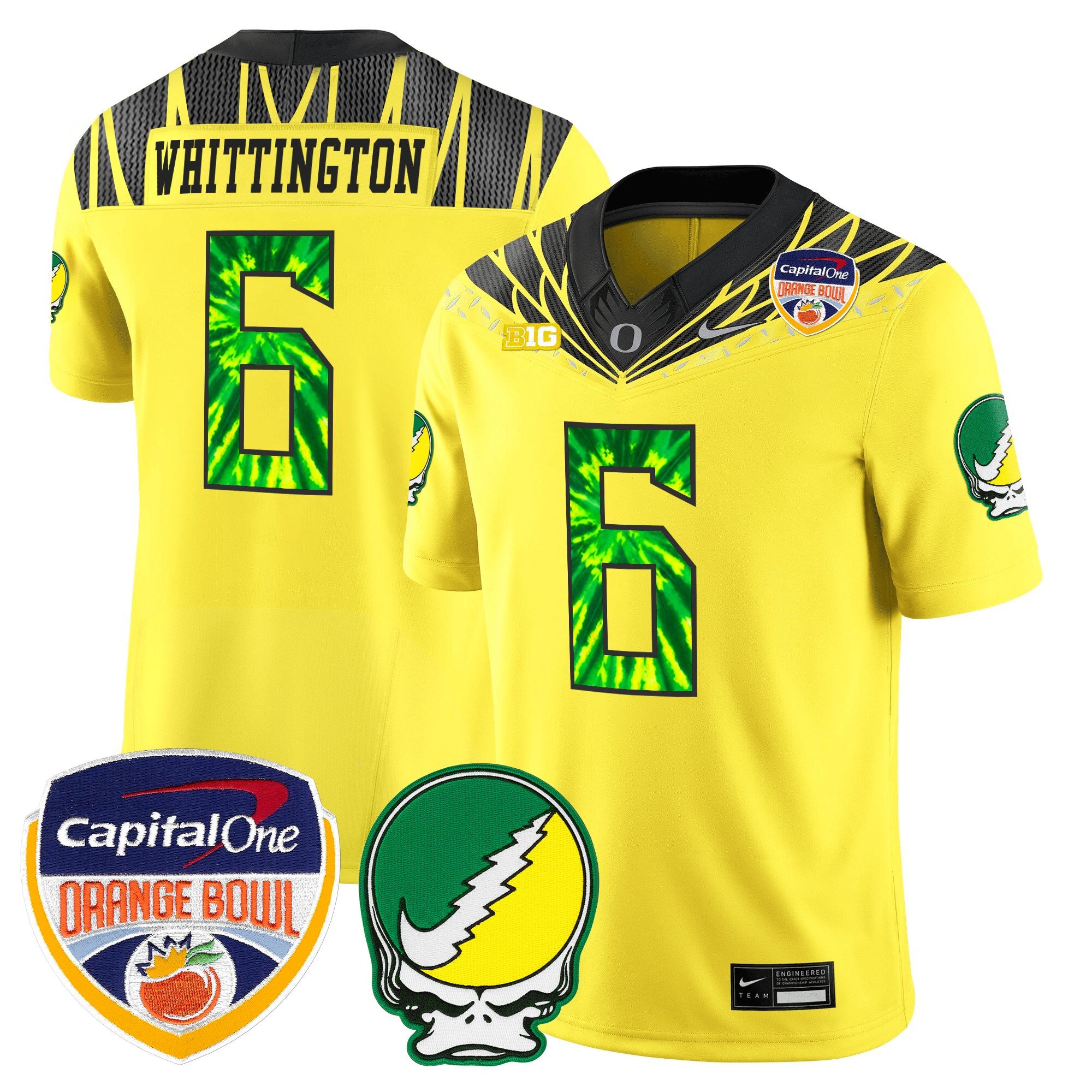 Men's Oregon Ducks "Grateful Ducks" Vapor Limited Jersey - 2025/26 Orange Bowl Patch - All Stitched