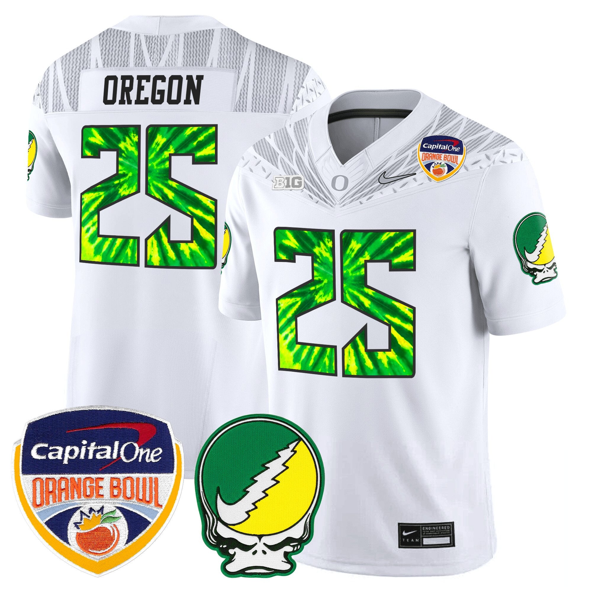 Men's Oregon Ducks "Grateful Ducks" Vapor Limited Jersey - 2025/26 Orange Bowl Patch - All Stitched