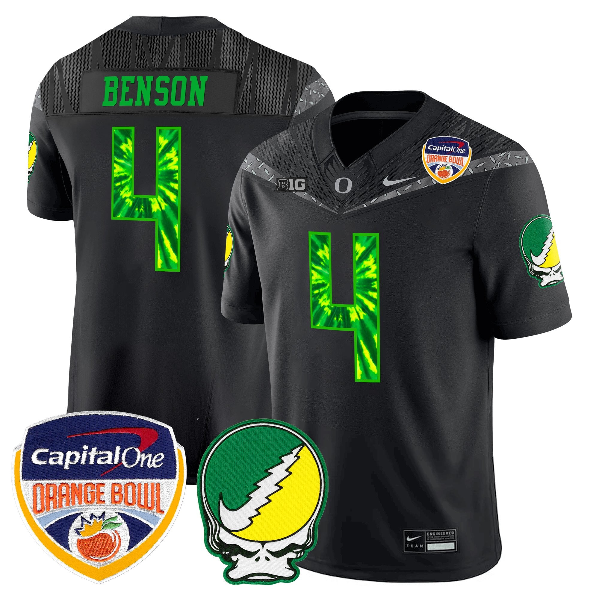 Men's Oregon Ducks "Grateful Ducks" Vapor Limited Jersey - 2025/26 Orange Bowl Patch - All Stitched