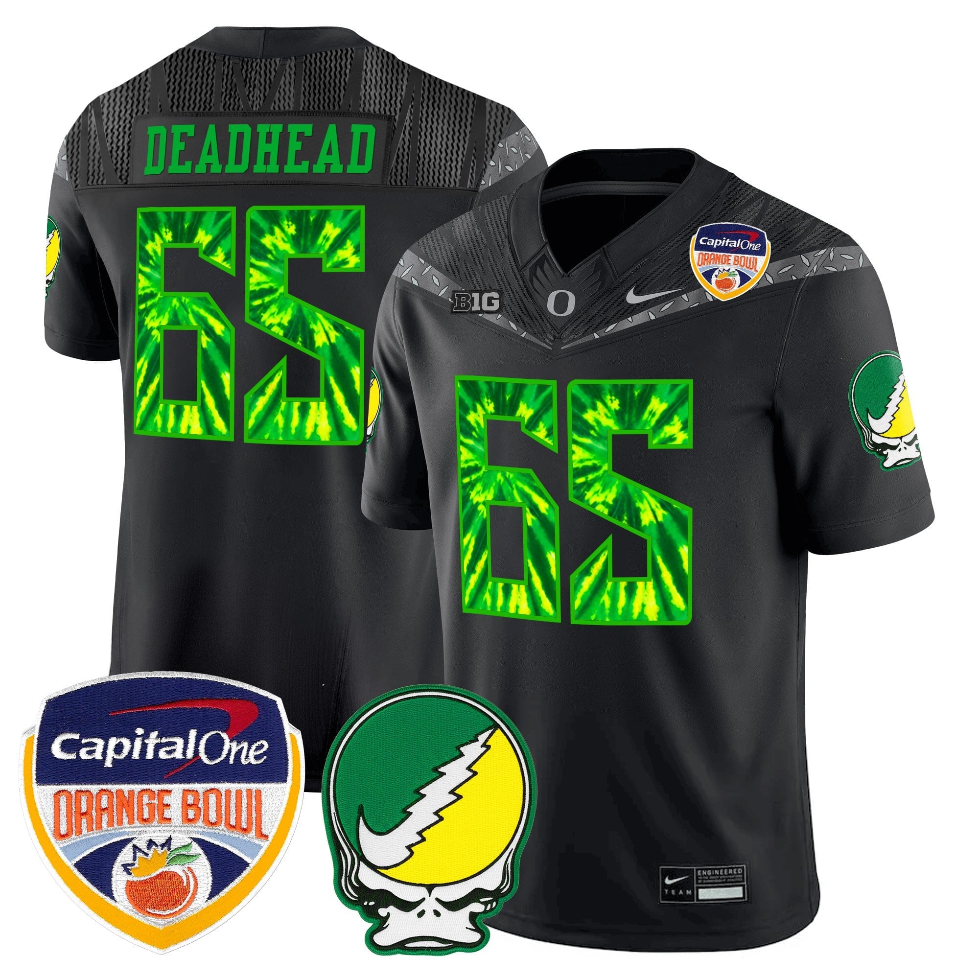 Men's Oregon Ducks "Grateful Ducks" Vapor Limited Jersey - 2025/26 Orange Bowl Patch - All Stitched