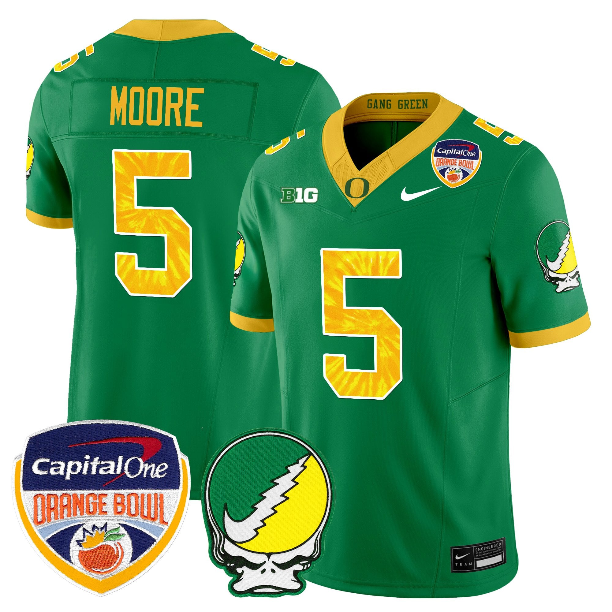 Men's Oregon Ducks "Grateful Ducks" Vapor Limited Jersey - 2025/26 Orange Bowl Patch - All Stitched