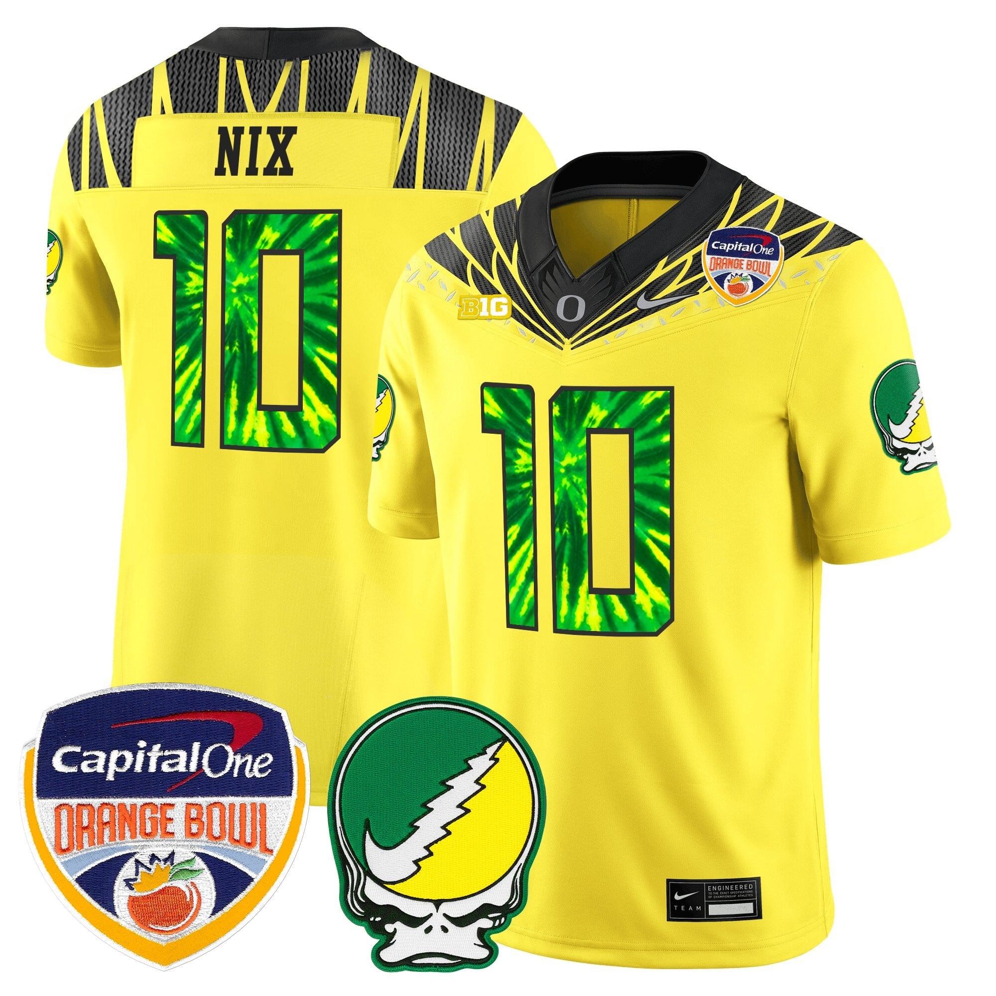 Men's Oregon Ducks "Grateful Ducks" Vapor Limited Jersey - 2025/26 Orange Bowl Patch - All Stitched