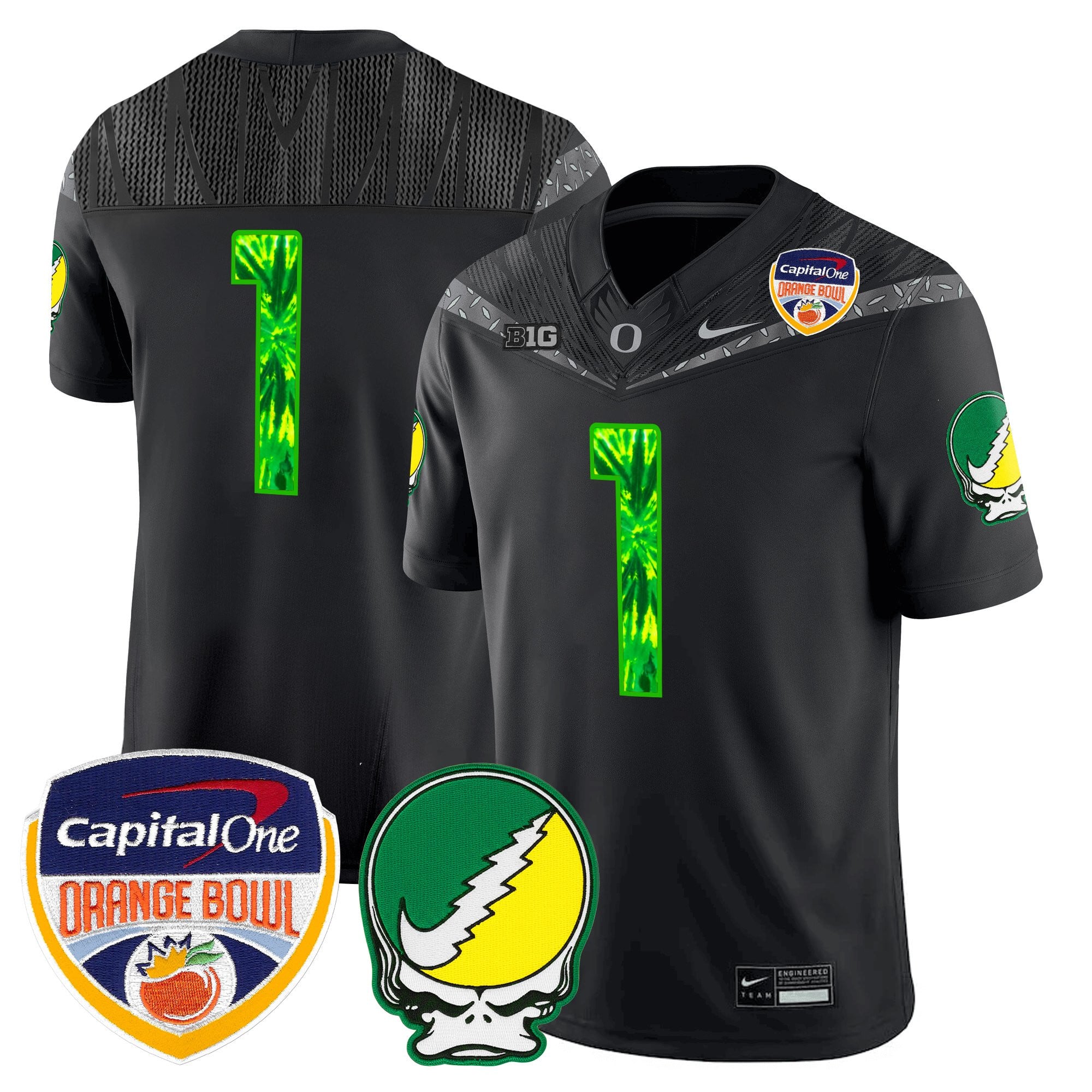 Men's Oregon Ducks "Grateful Ducks" Vapor Limited Jersey - 2025/26 Orange Bowl Patch - All Stitched