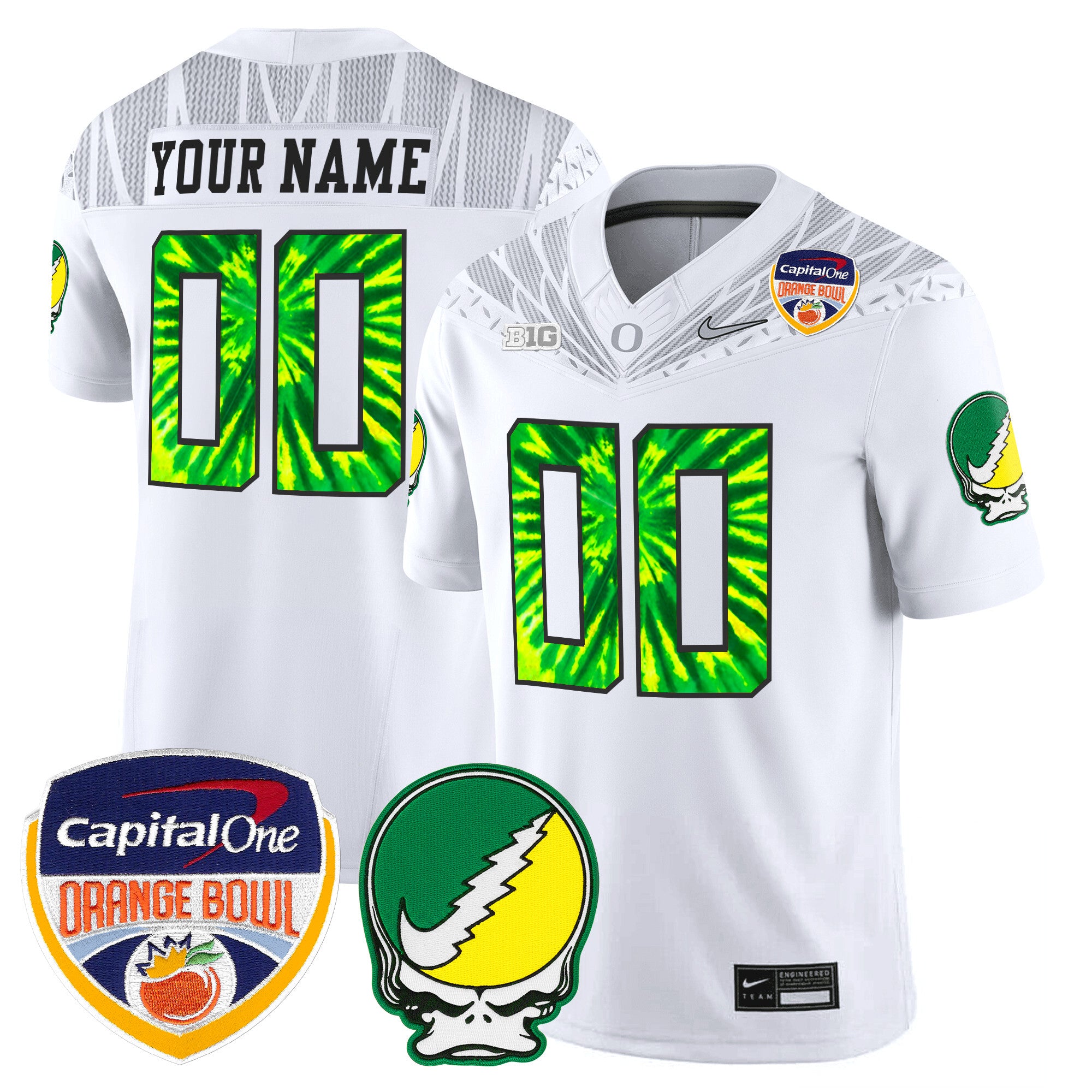 Oregon Ducks "Grateful Ducks" Vapor Limited Custom Jersey - 2025/26 Orange Bowl Patch - All Stitched