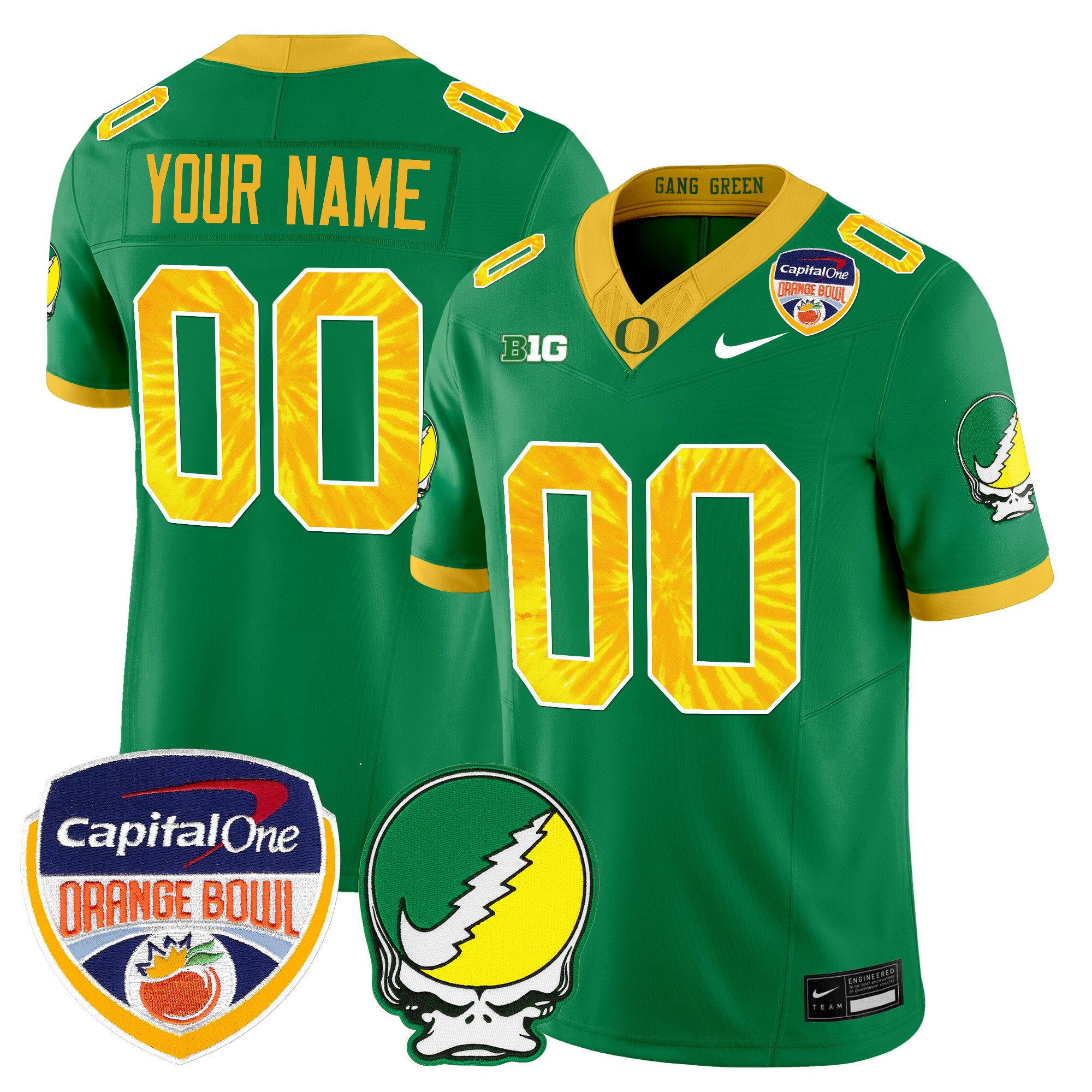 Oregon Ducks "Grateful Ducks" Vapor Limited Custom Jersey - 2025/26 Orange Bowl Patch - All Stitched