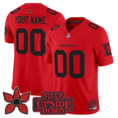 Denver Broncos 'Stranger Things Edition' Throwback Vapor Limited Custom Jersey - All Stitched