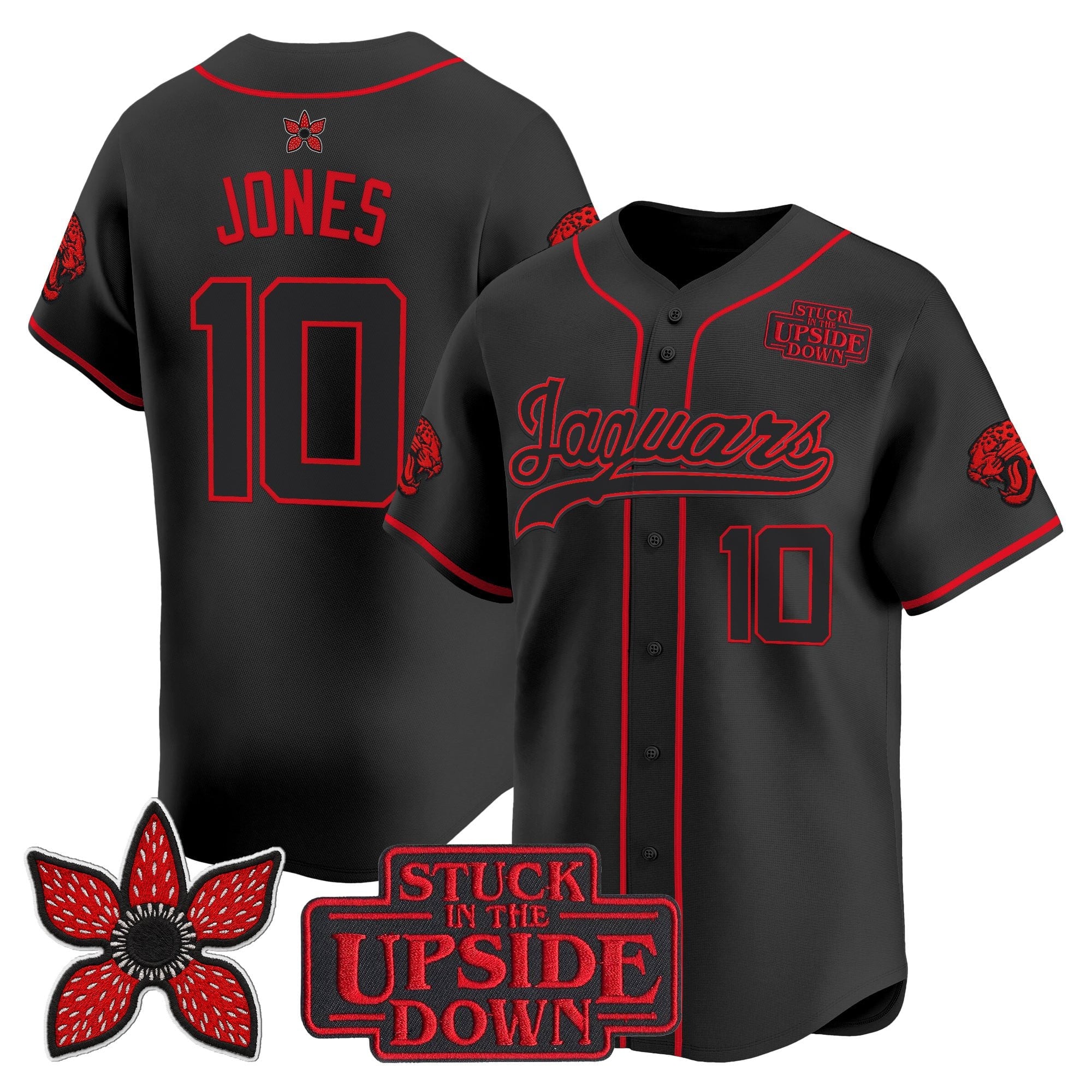 Men's Jacksonville Jaguars 'Stranger Things Edition' Vapor Baseball Jersey - All Stitched