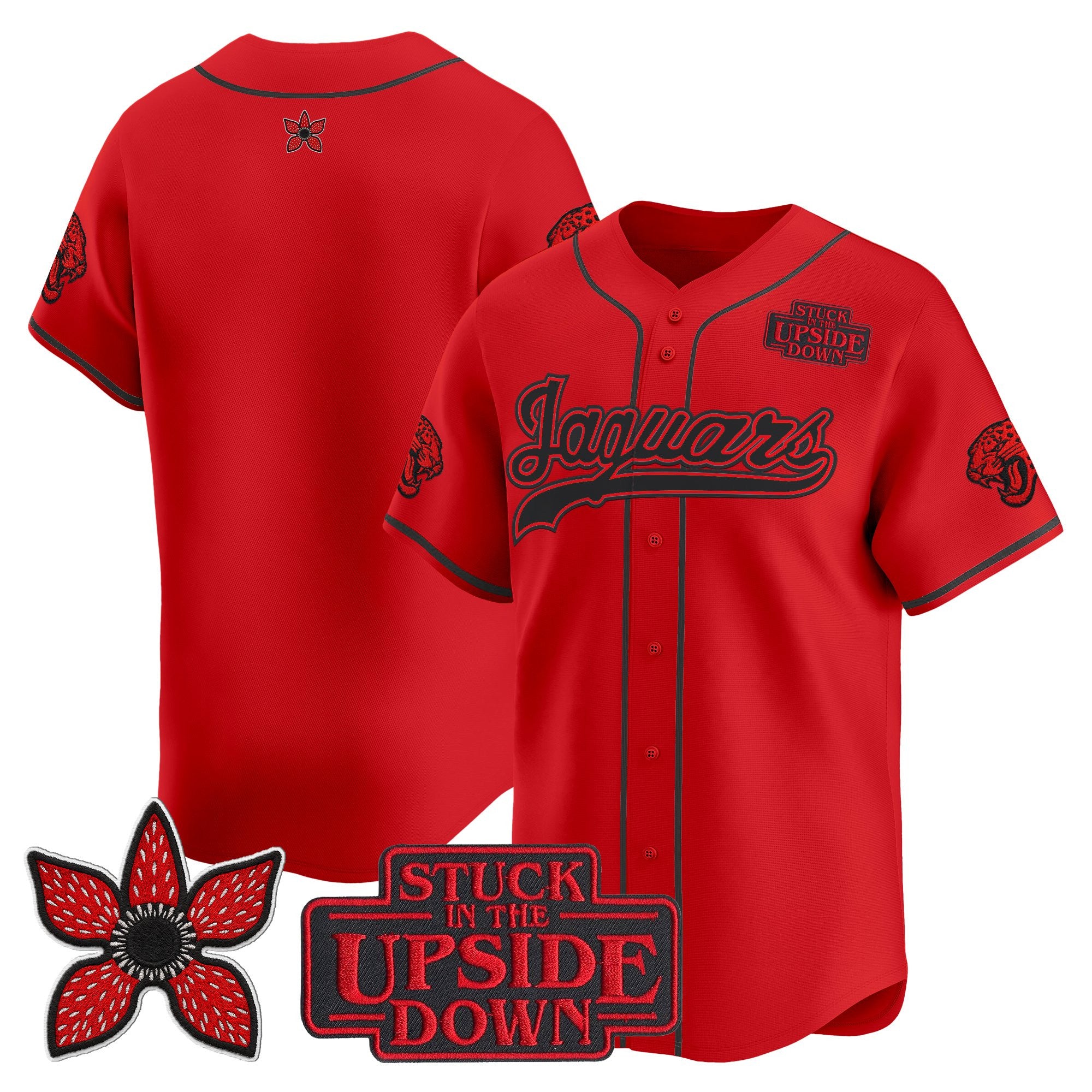 Men's Jacksonville Jaguars 'Stranger Things Edition' Vapor Baseball Jersey - All Stitched